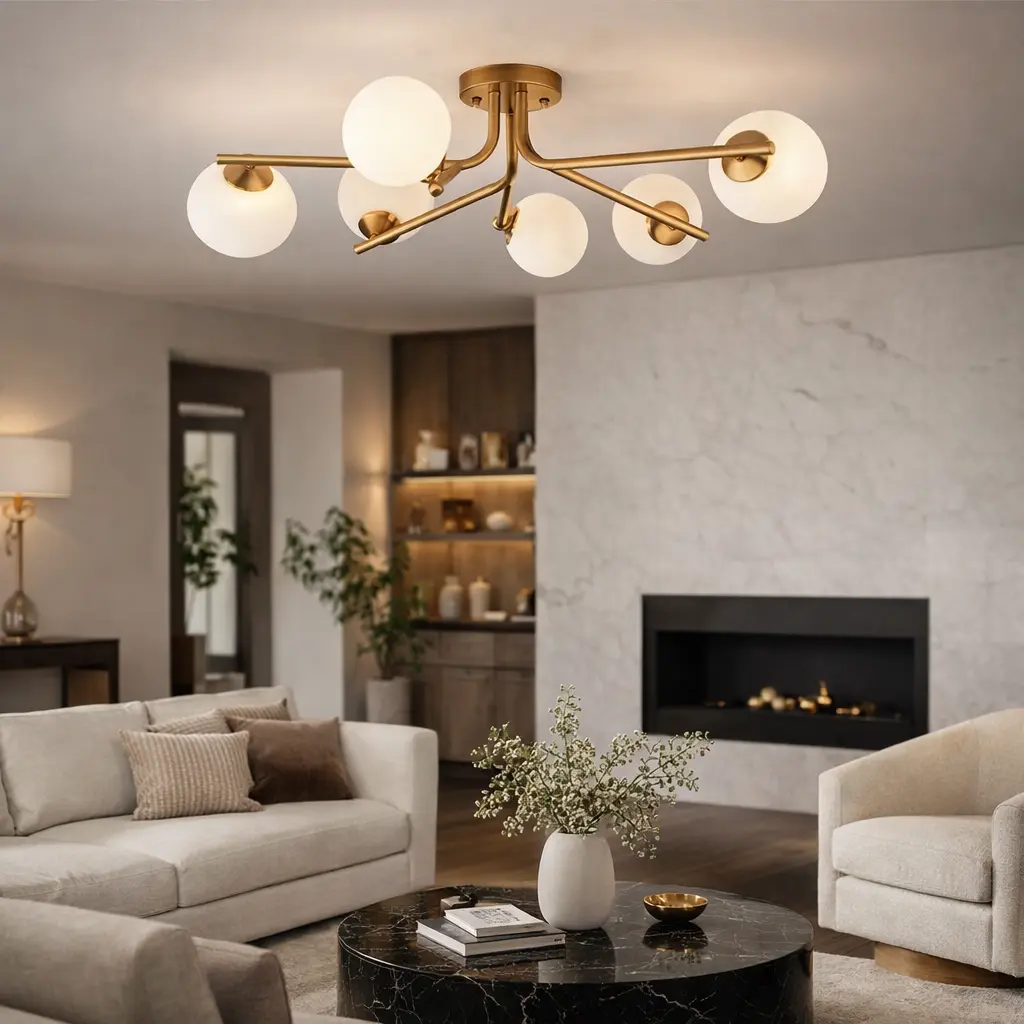 Aarion Ceiling Light Brushed Aged Brass - Image 6