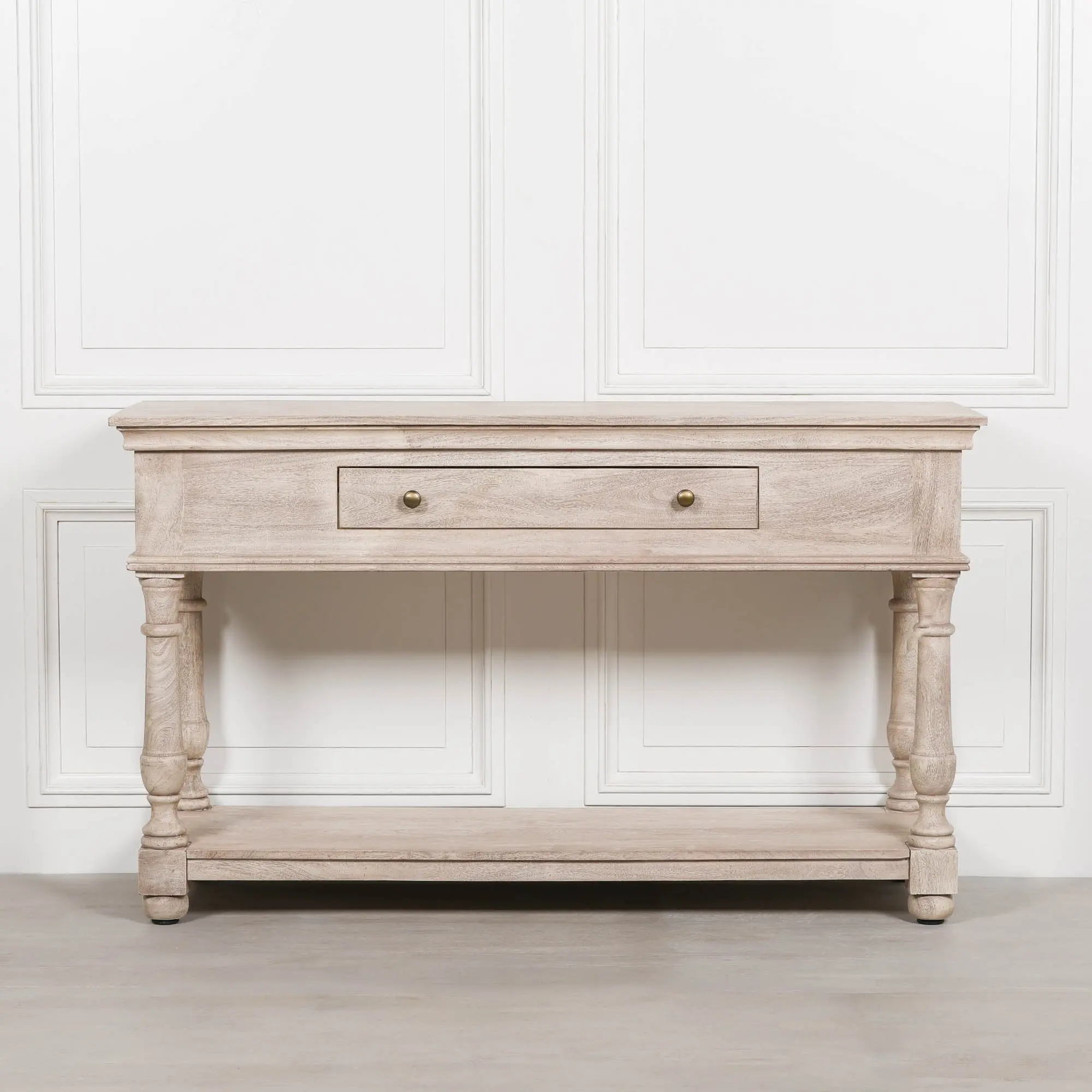 Acacia Wooden Console Table with Single Drawer and Lower Shelf - Image 3