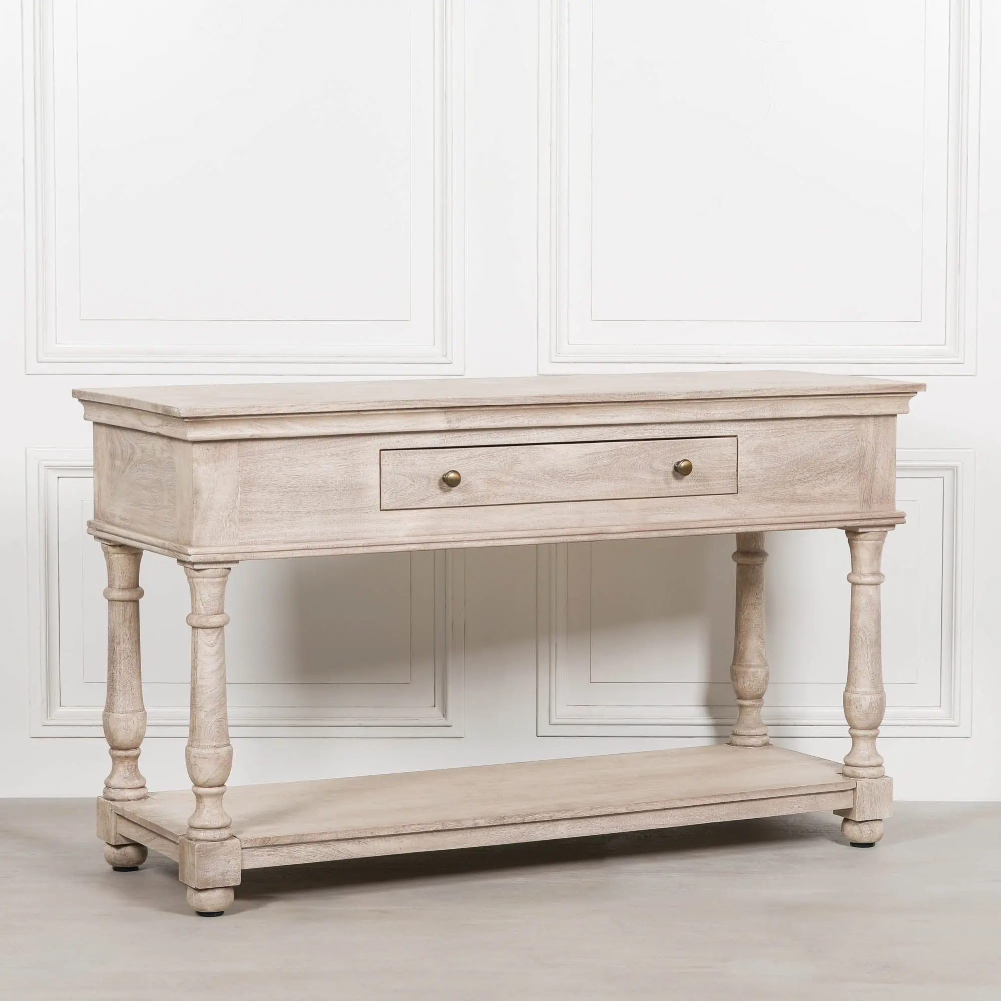 Acacia Wooden Console Table with Single Drawer and Lower Shelf - Image 4