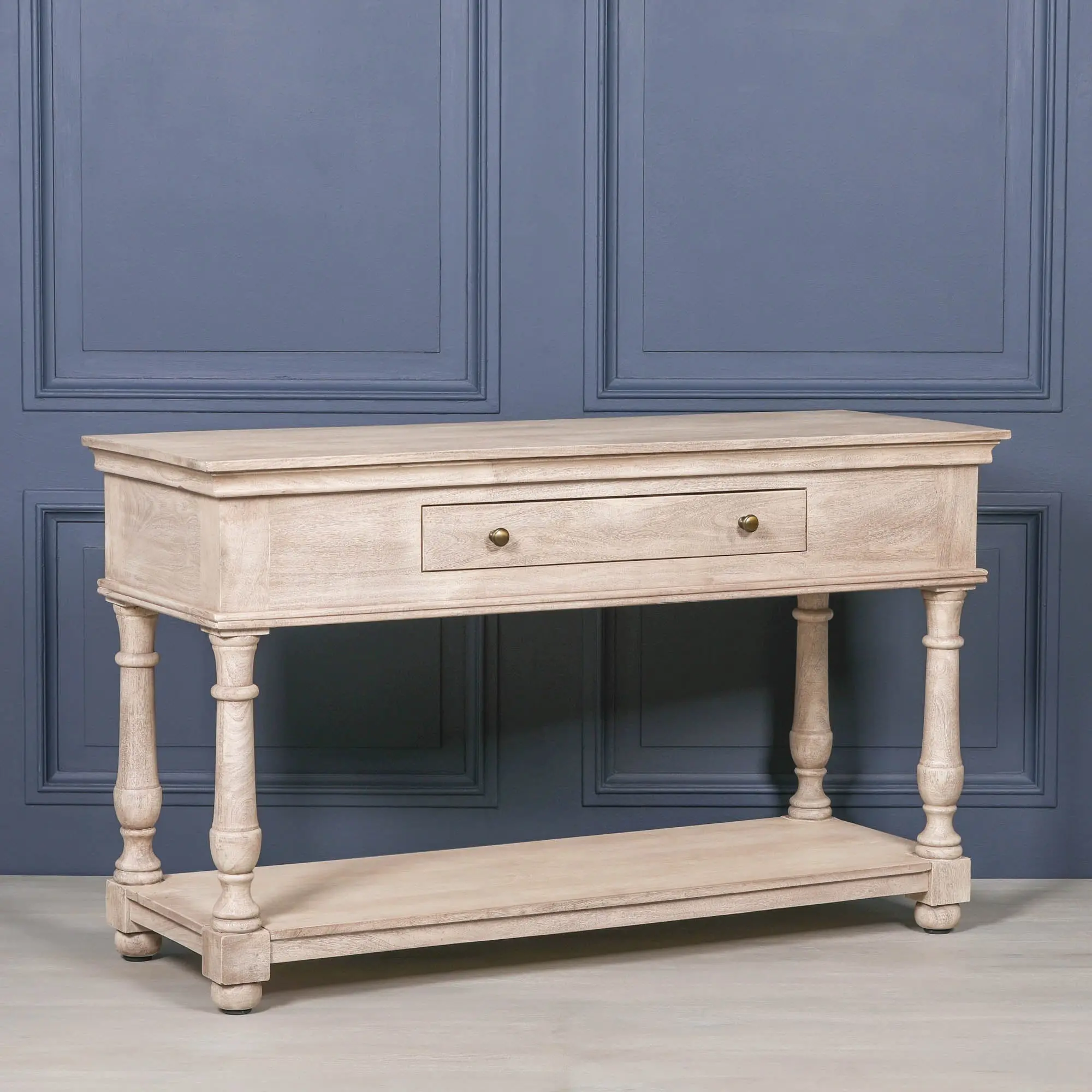 Acacia Wooden Console Table with Single Drawer and Lower Shelf - Image 5