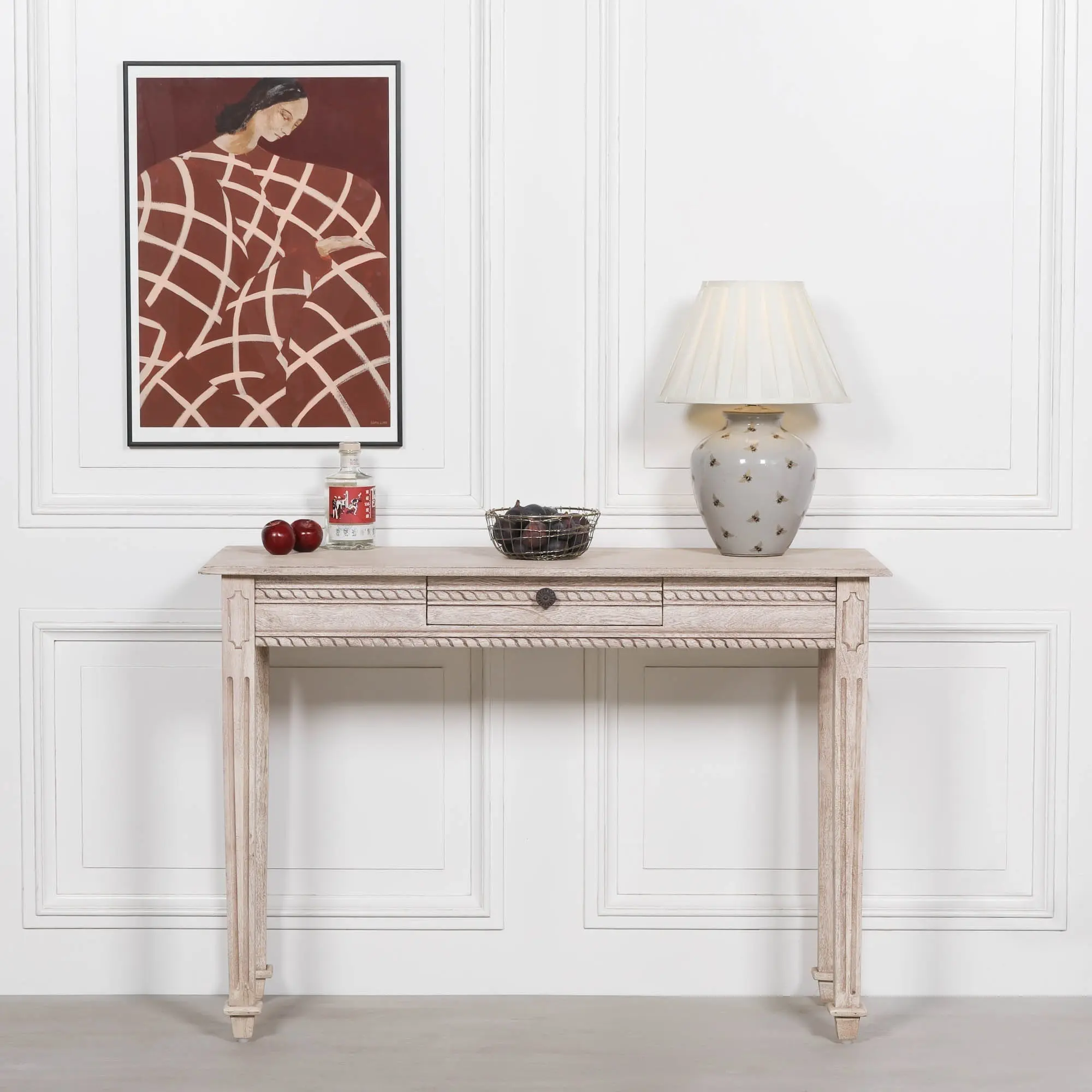 Acacia Wooden Dressing Hall Table with Carved Detailing - Image 6