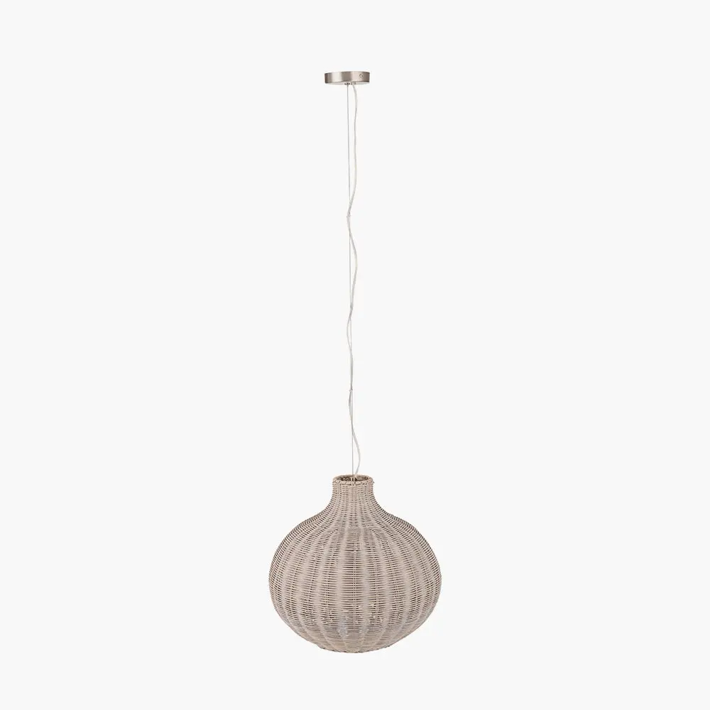 Allona Grey Wash Rattan Pendant - Image 4