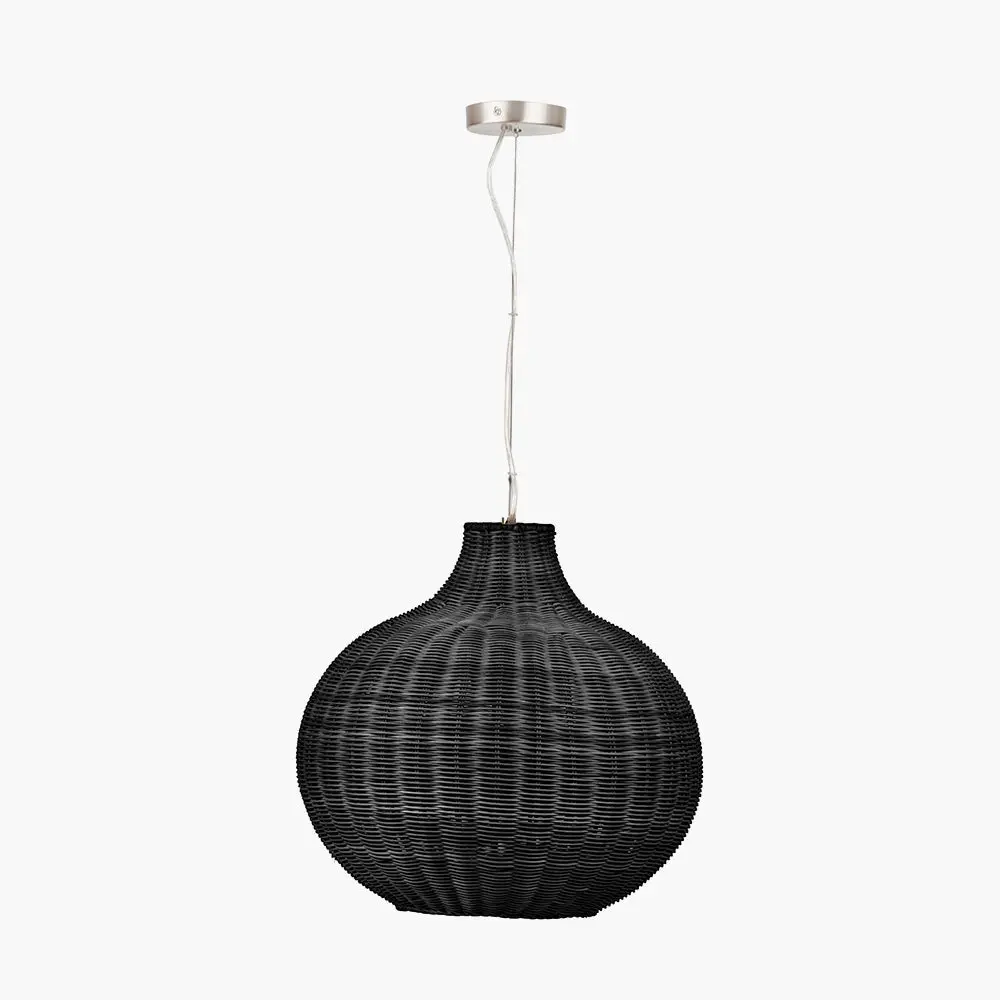 Allona Rattan Pendant Light - Black - Image 3