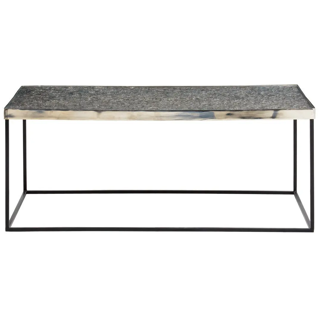 Aloka Rectangle Coffee Table in Silver and Glass
