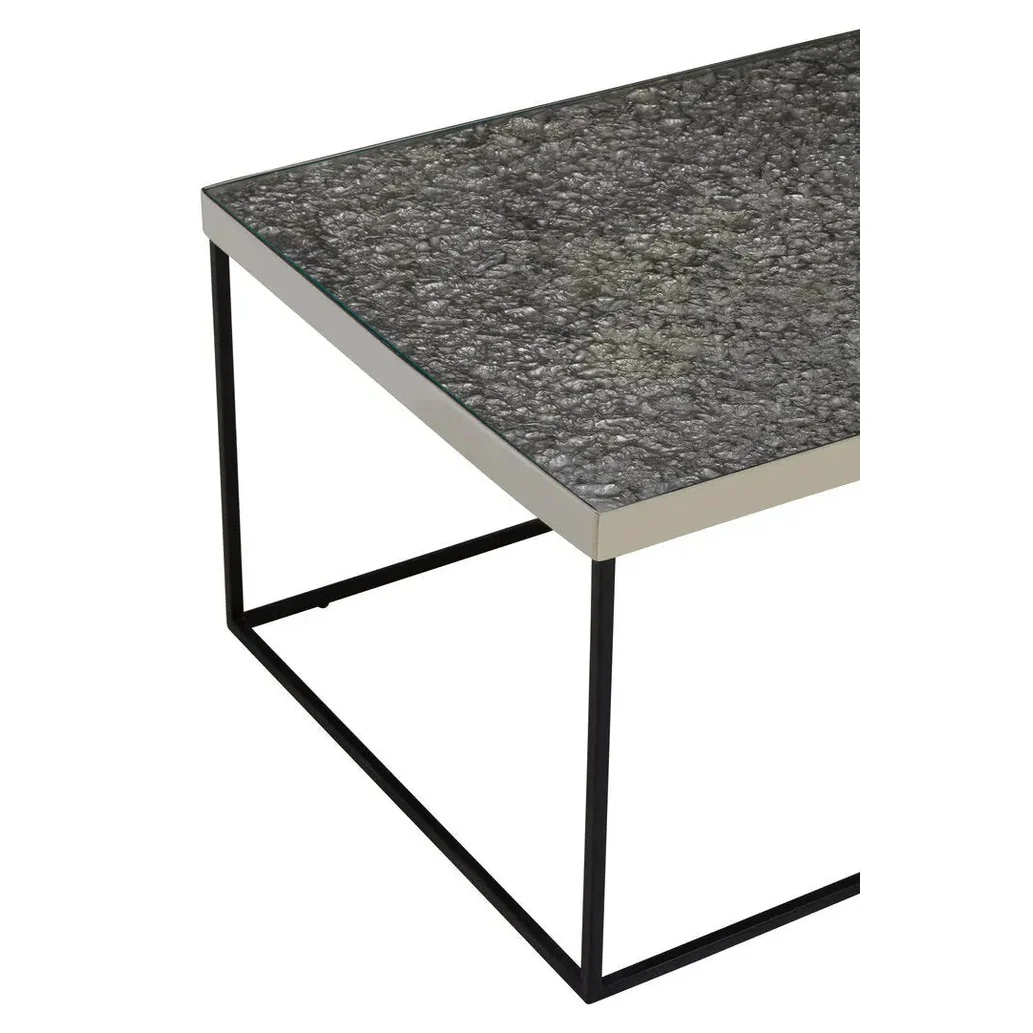 Aloka Rectangle Coffee Table in Silver and Glass - Image 10