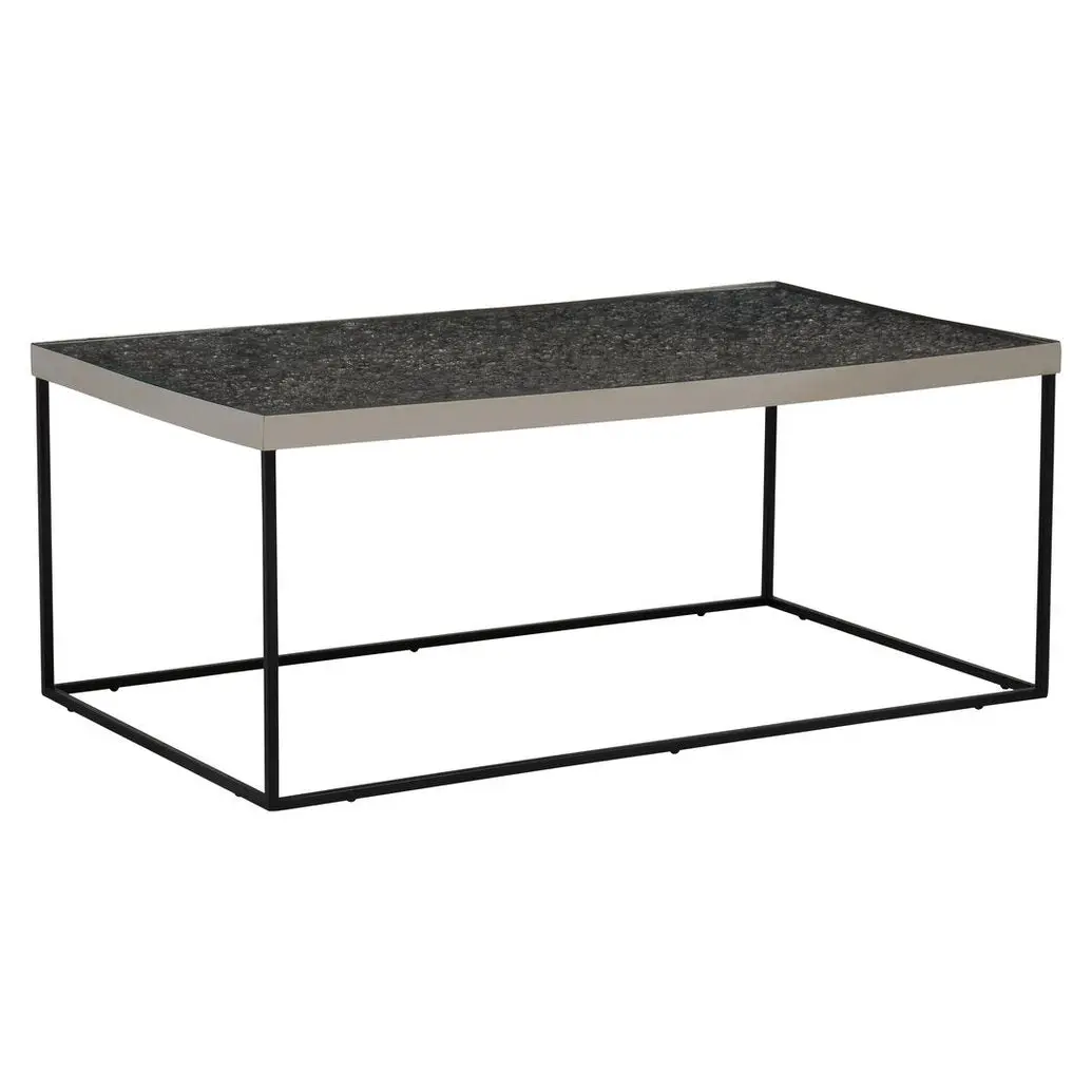 Aloka Rectangle Coffee Table in Silver and Glass - Image 2