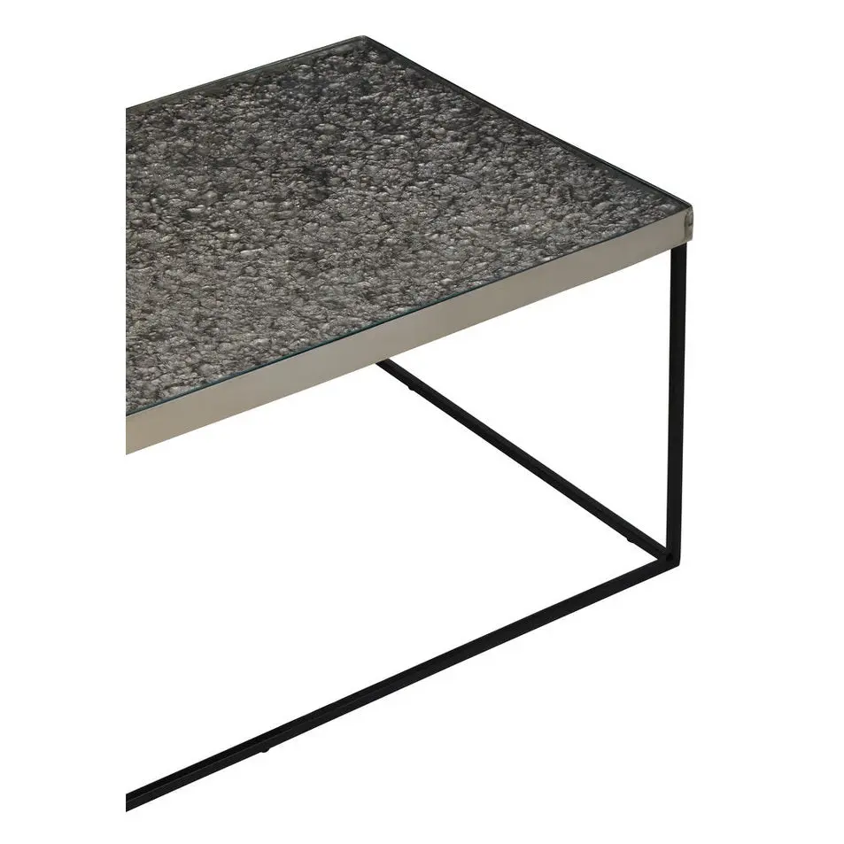 Aloka Rectangle Coffee Table in Silver and Glass - Image 4