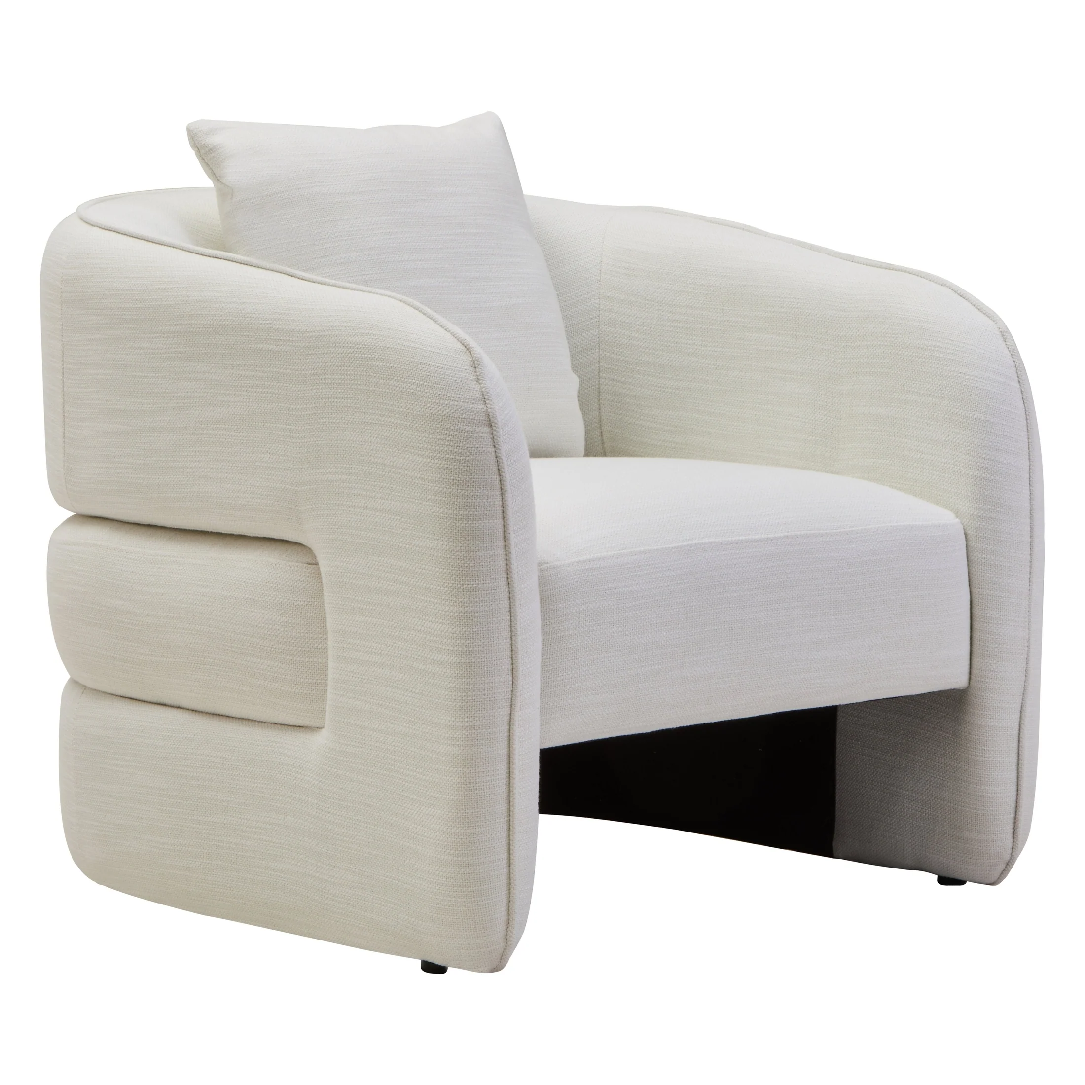Alvani Cream Linen Effect Curved Chair