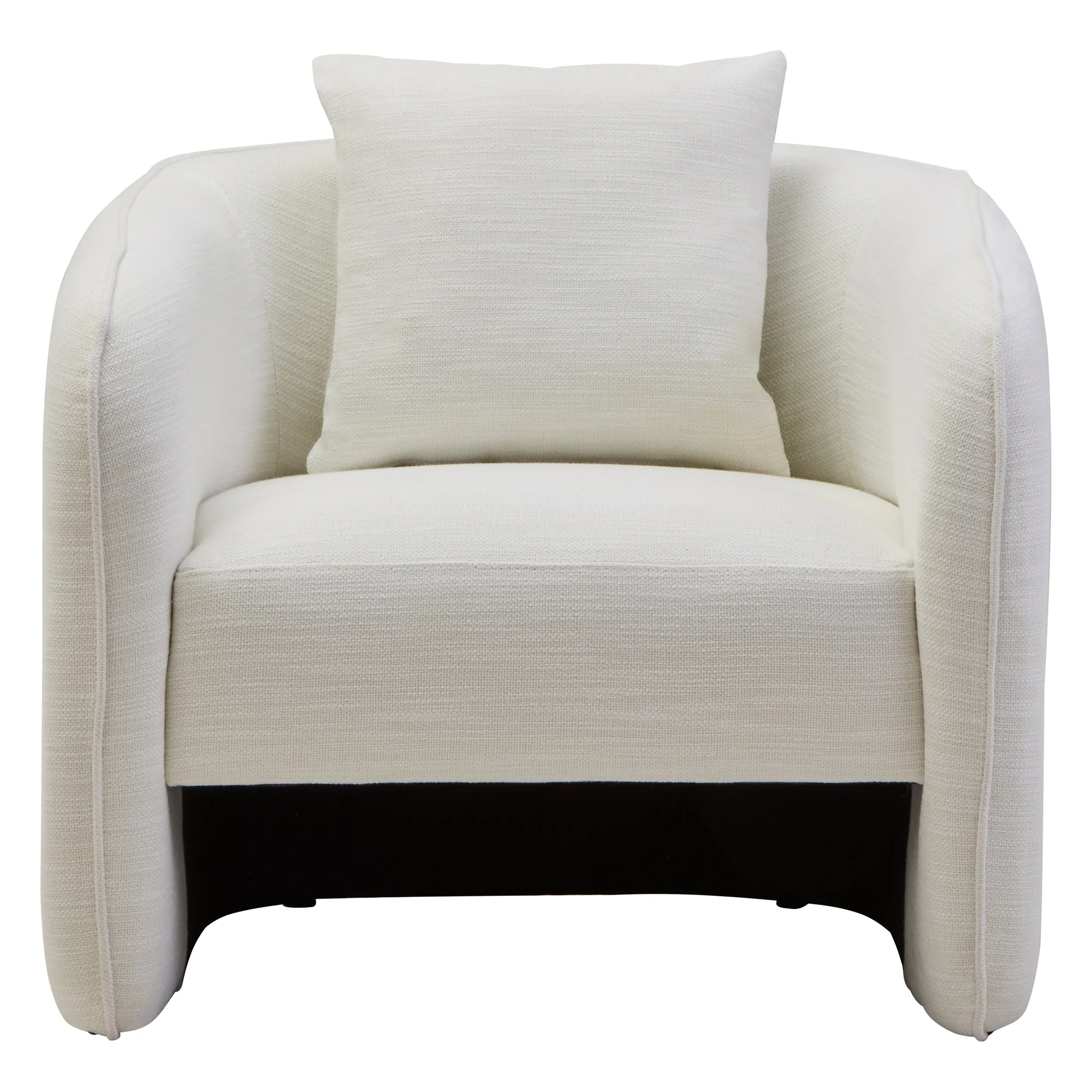 Alvani Cream Linen Effect Curved Chair - Image 2