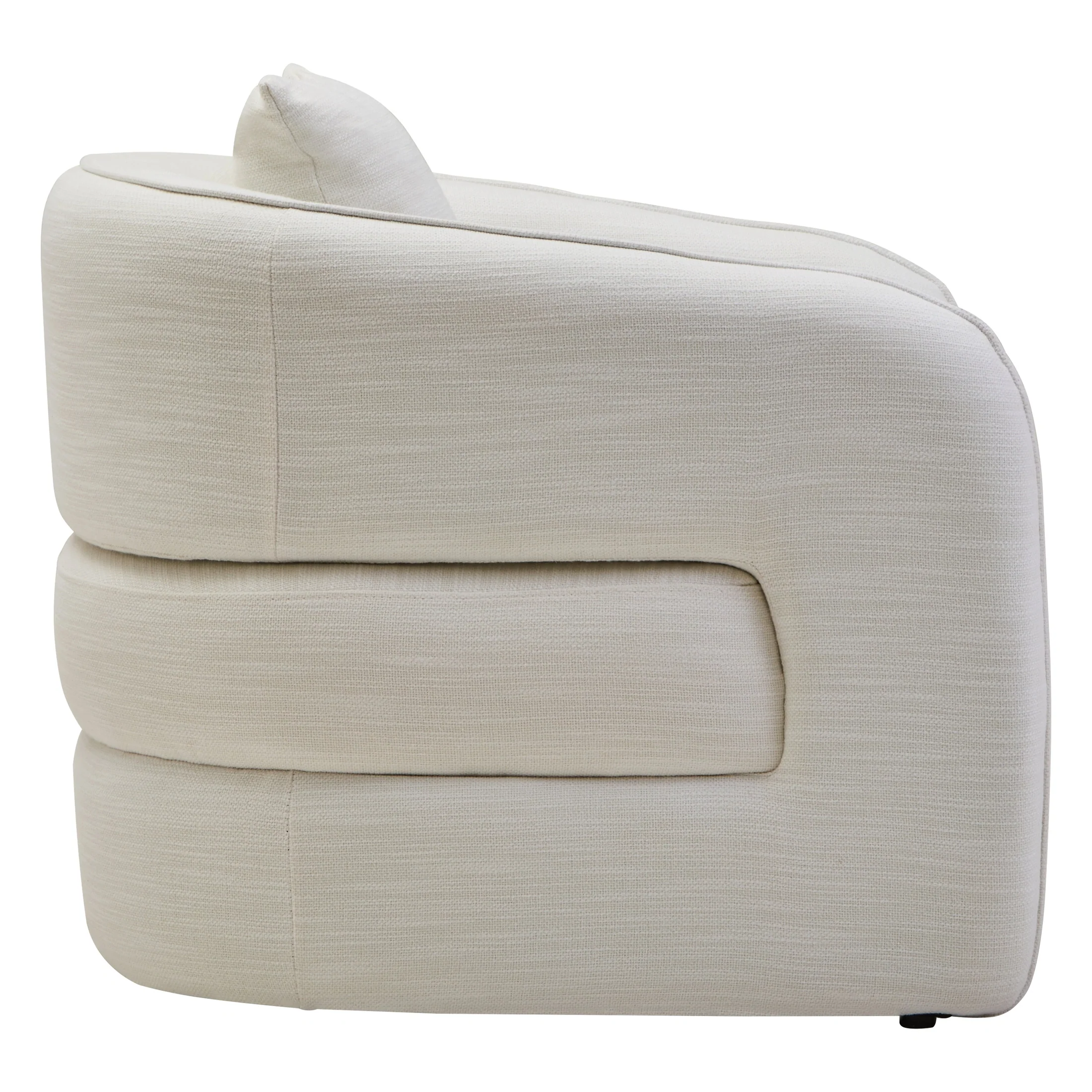 Alvani Cream Linen Effect Curved Chair - Image 9
