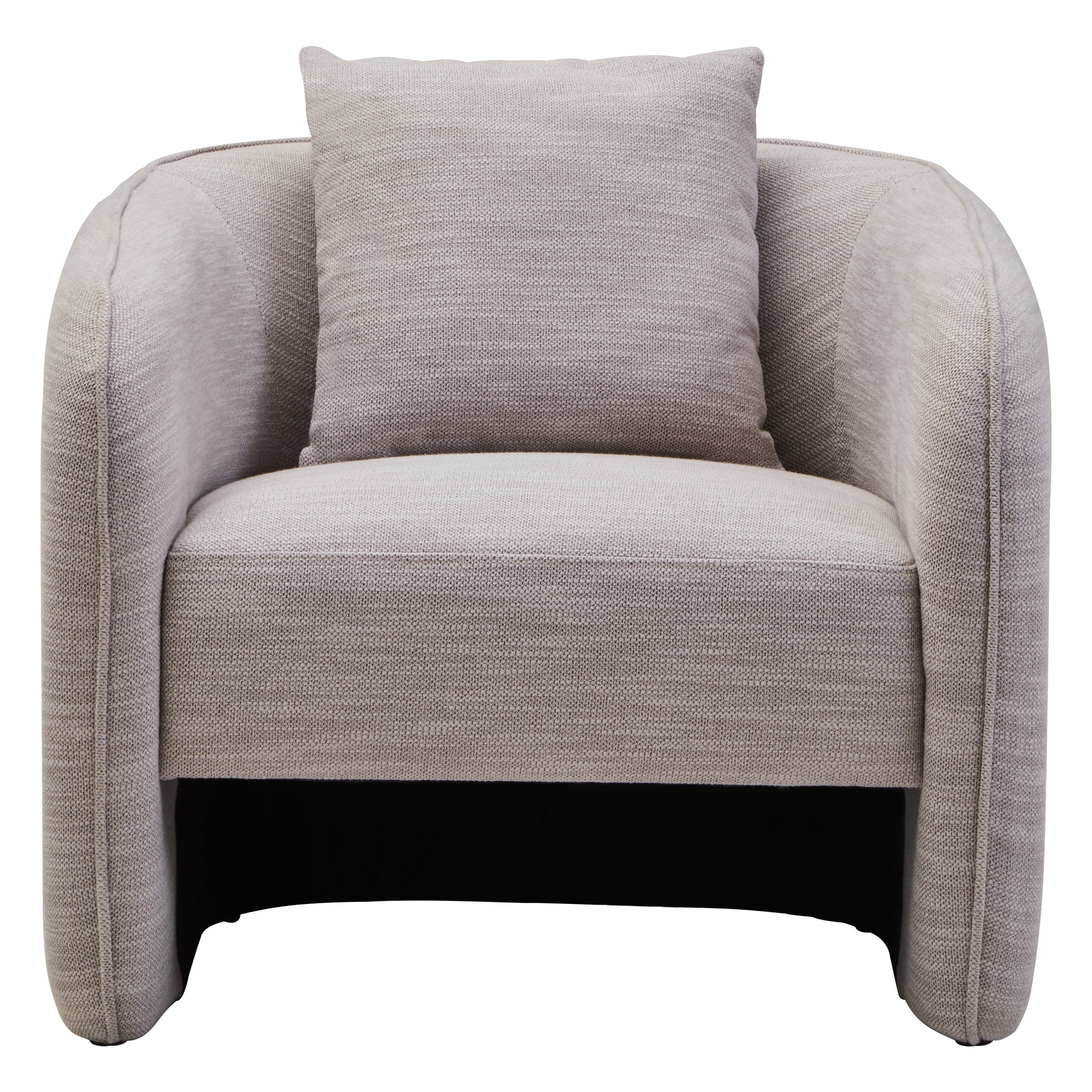 Alvani Grey Linen Effect Curved Chair - Image 2