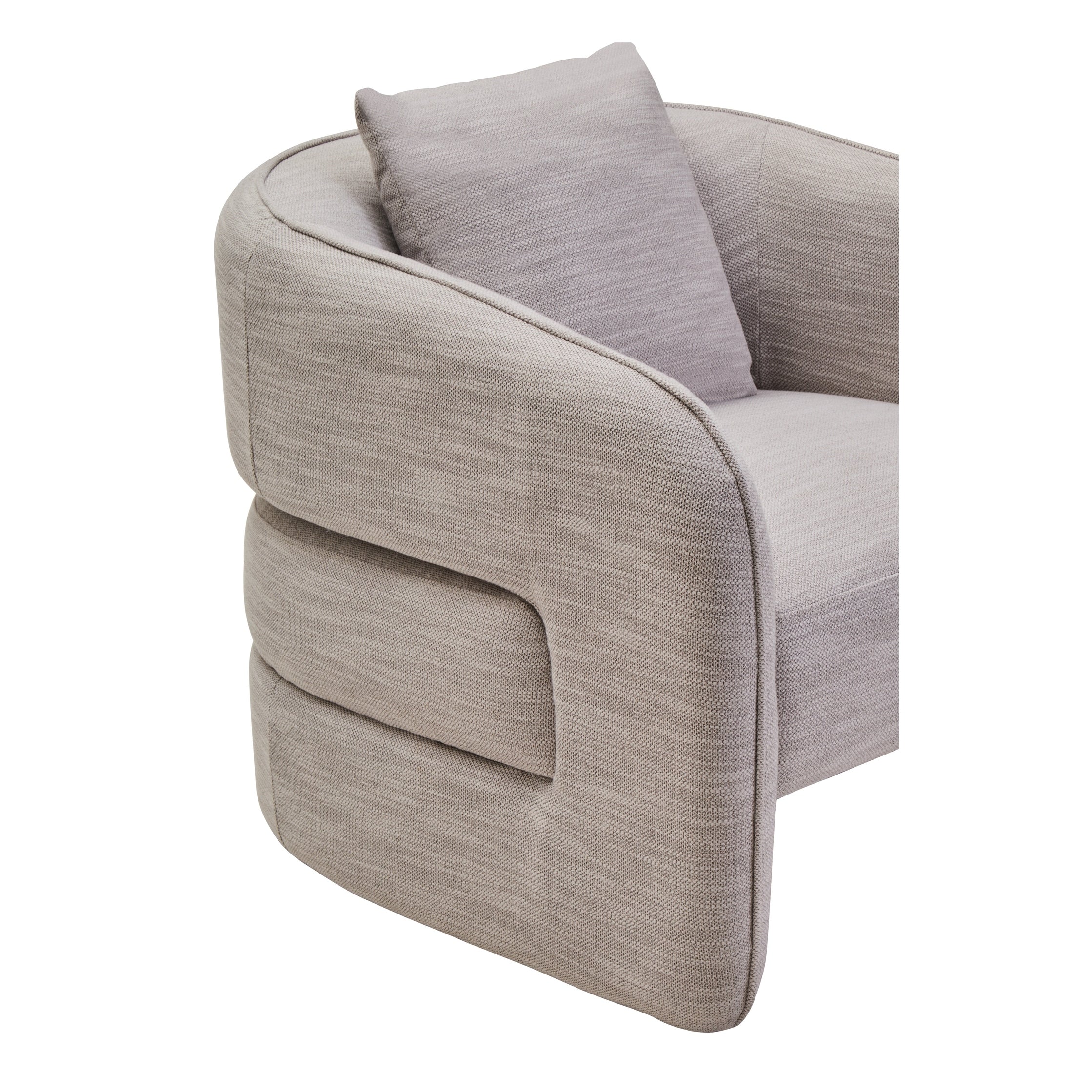 Alvani Grey Linen Effect Curved Chair - Image 5