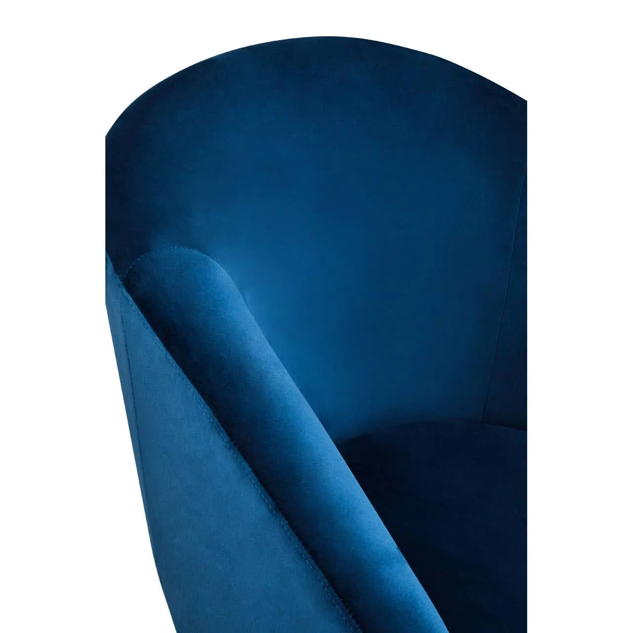 Amina Midnight Blue Velvet Chair and Footstool - Image 6