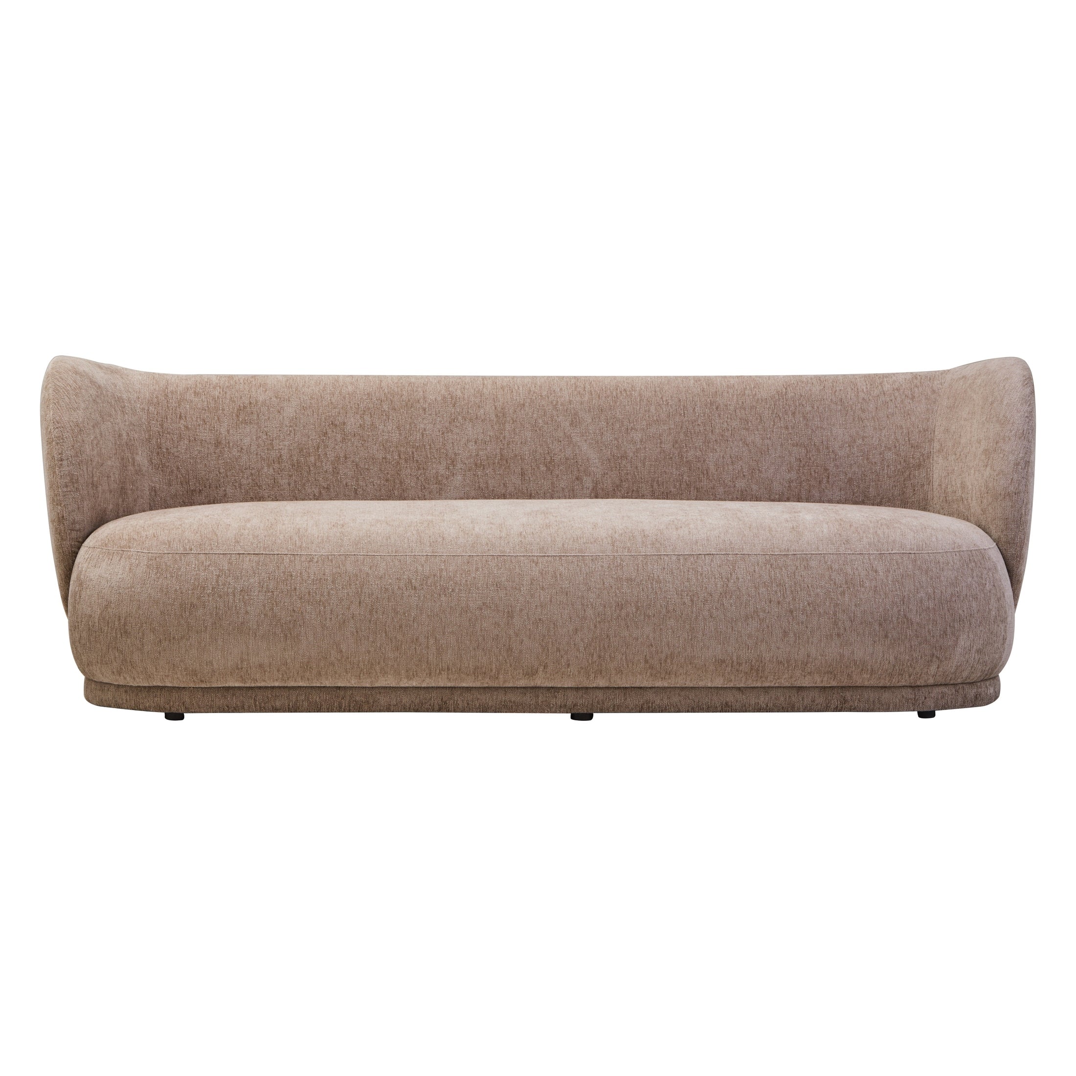 Amira Deep Stone Chenille Curved Three Seater Sofa - Image 2