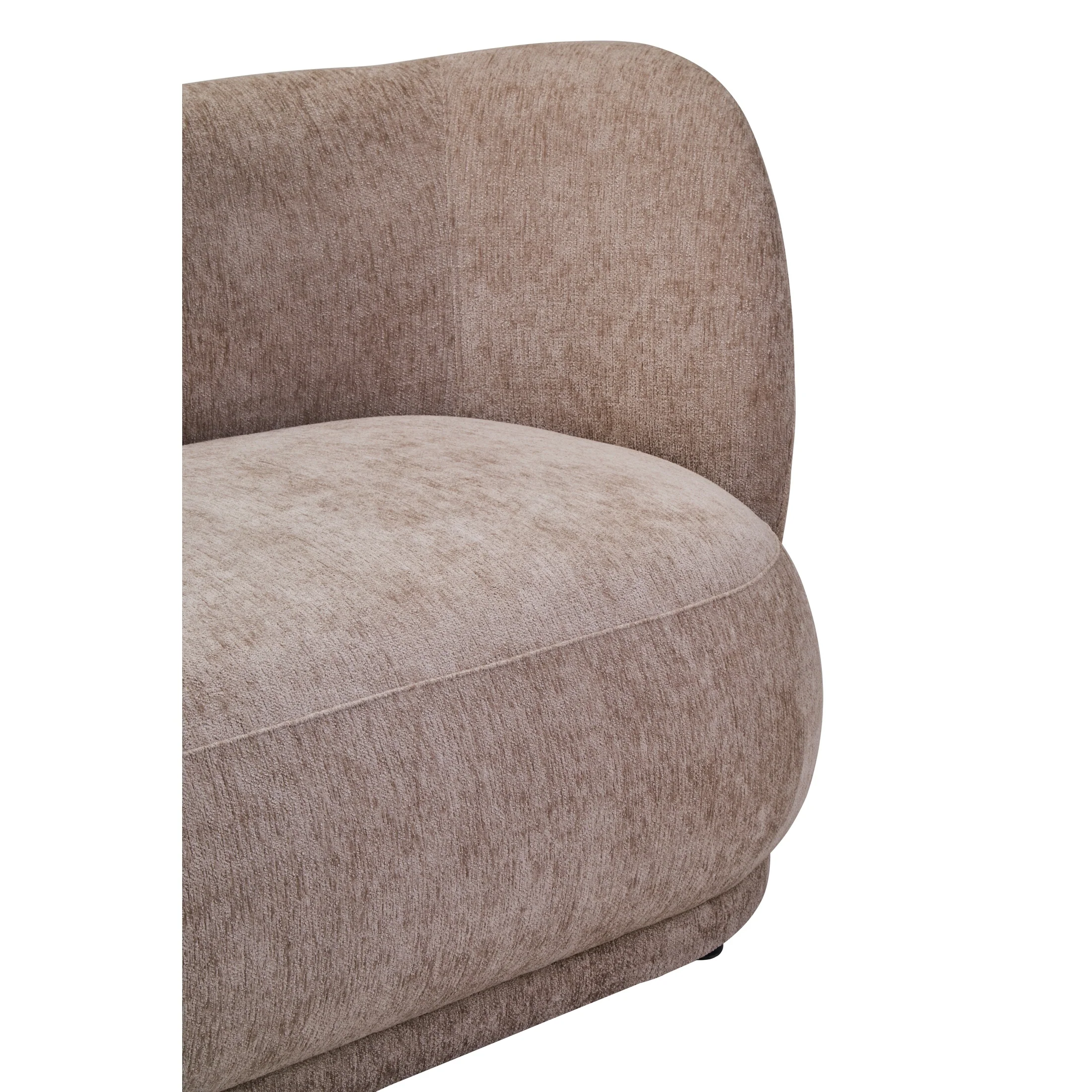 Amira Deep Stone Chenille Curved Three Seater Sofa - Image 7