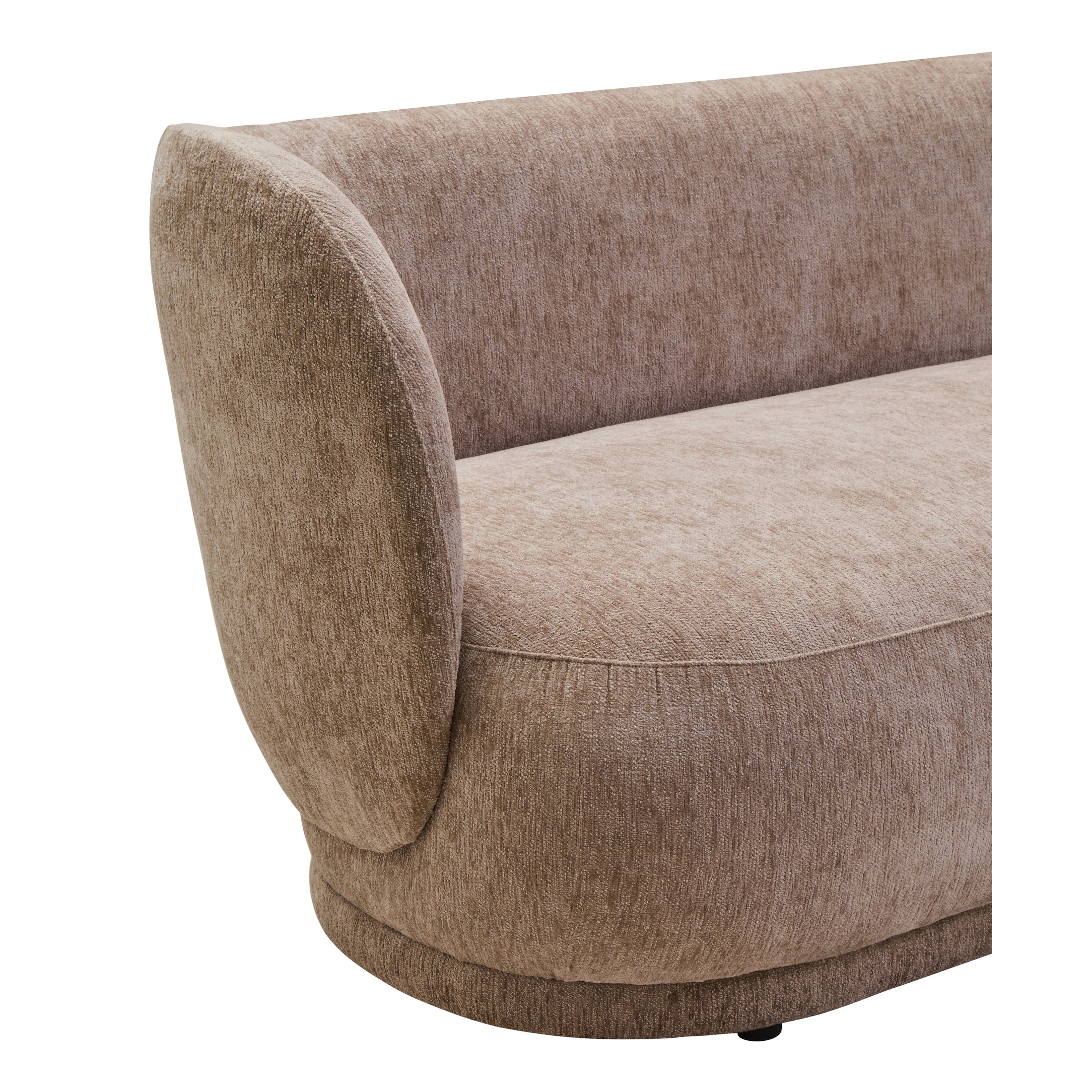 Amira Deep Stone Chenille Curved Three Seater Sofa - Image 8