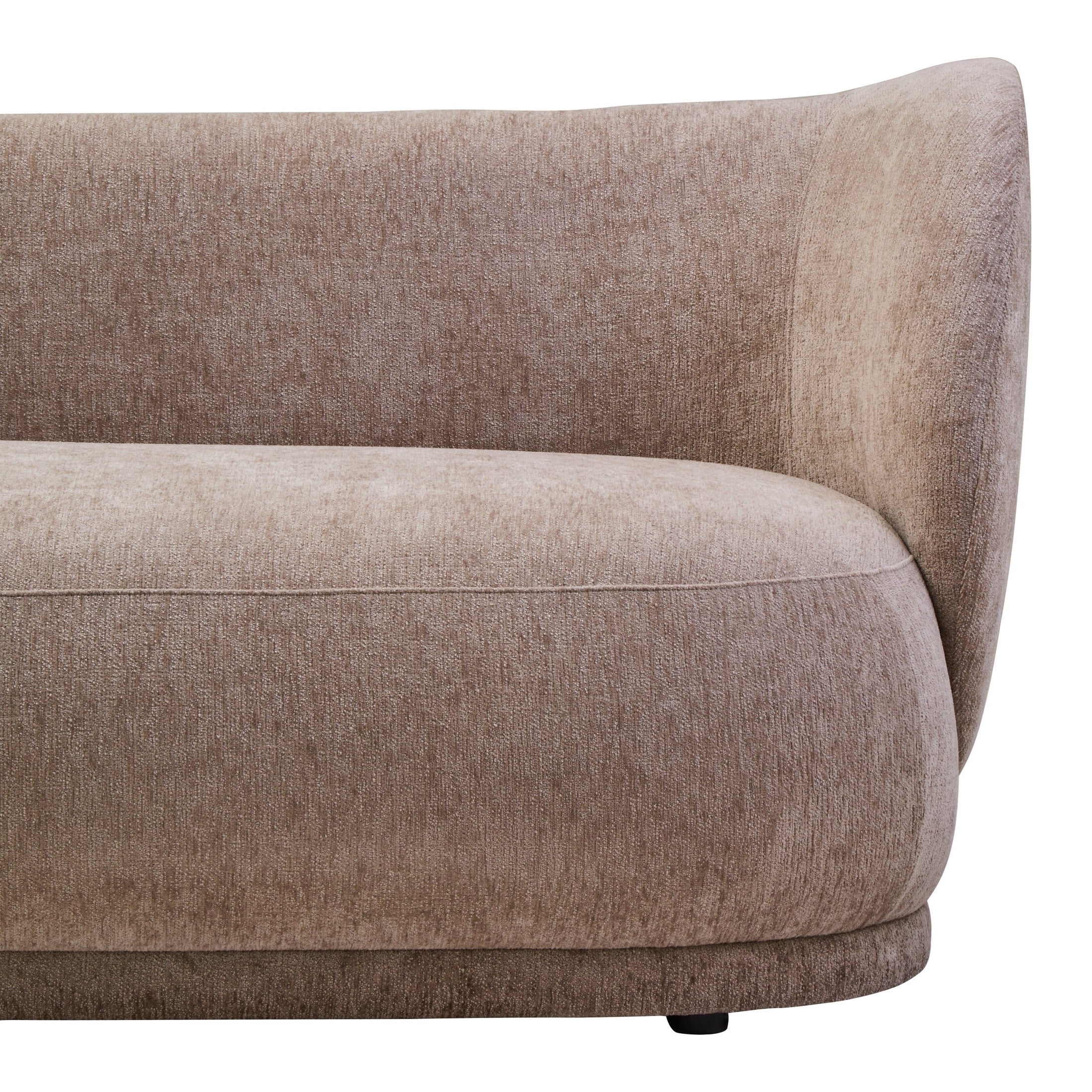 Amira Deep Stone Chenille Curved Three Seater Sofa - Image 9