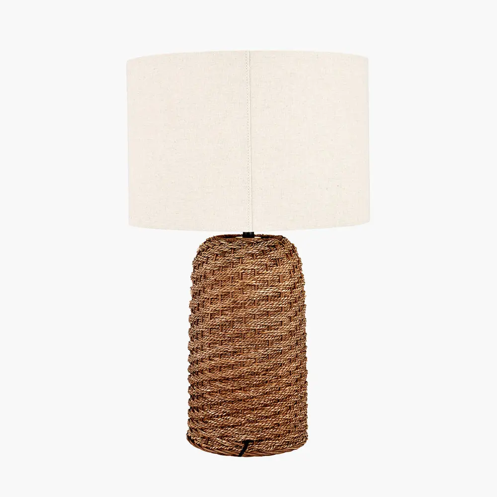 Andros Woven Seagrass Table Lamp in  Brown - Image 3
