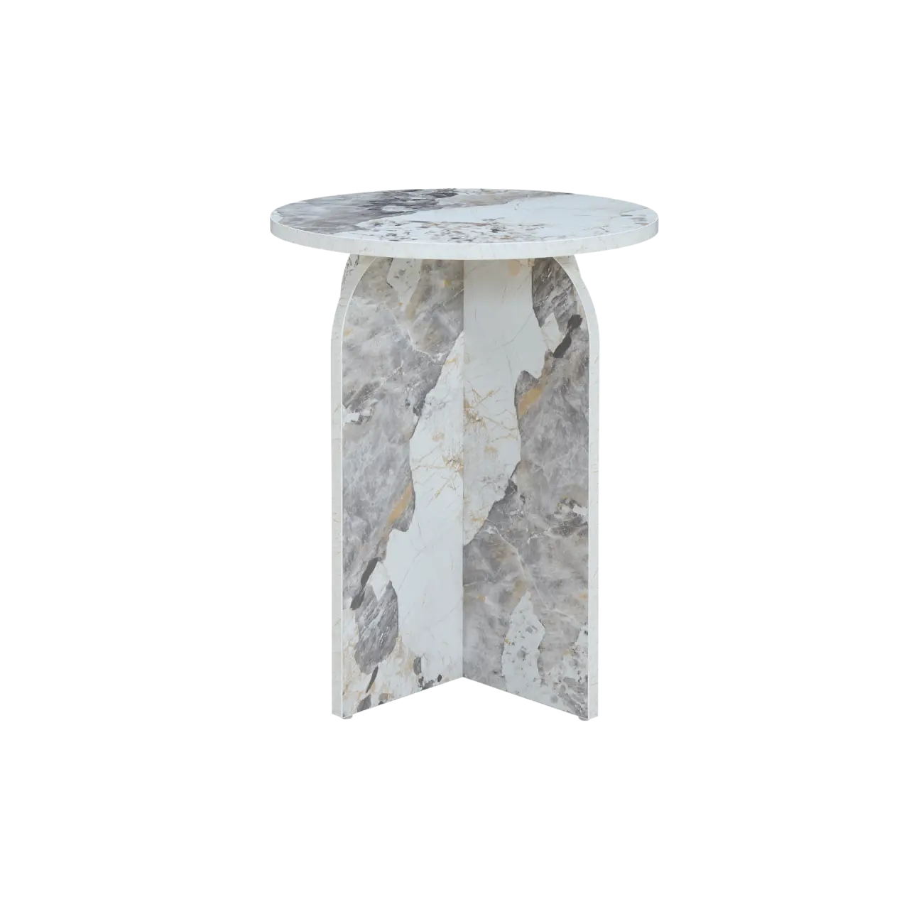 Arco Side Table in Pandora Marble Effect by Twenty10 Design - Image 3
