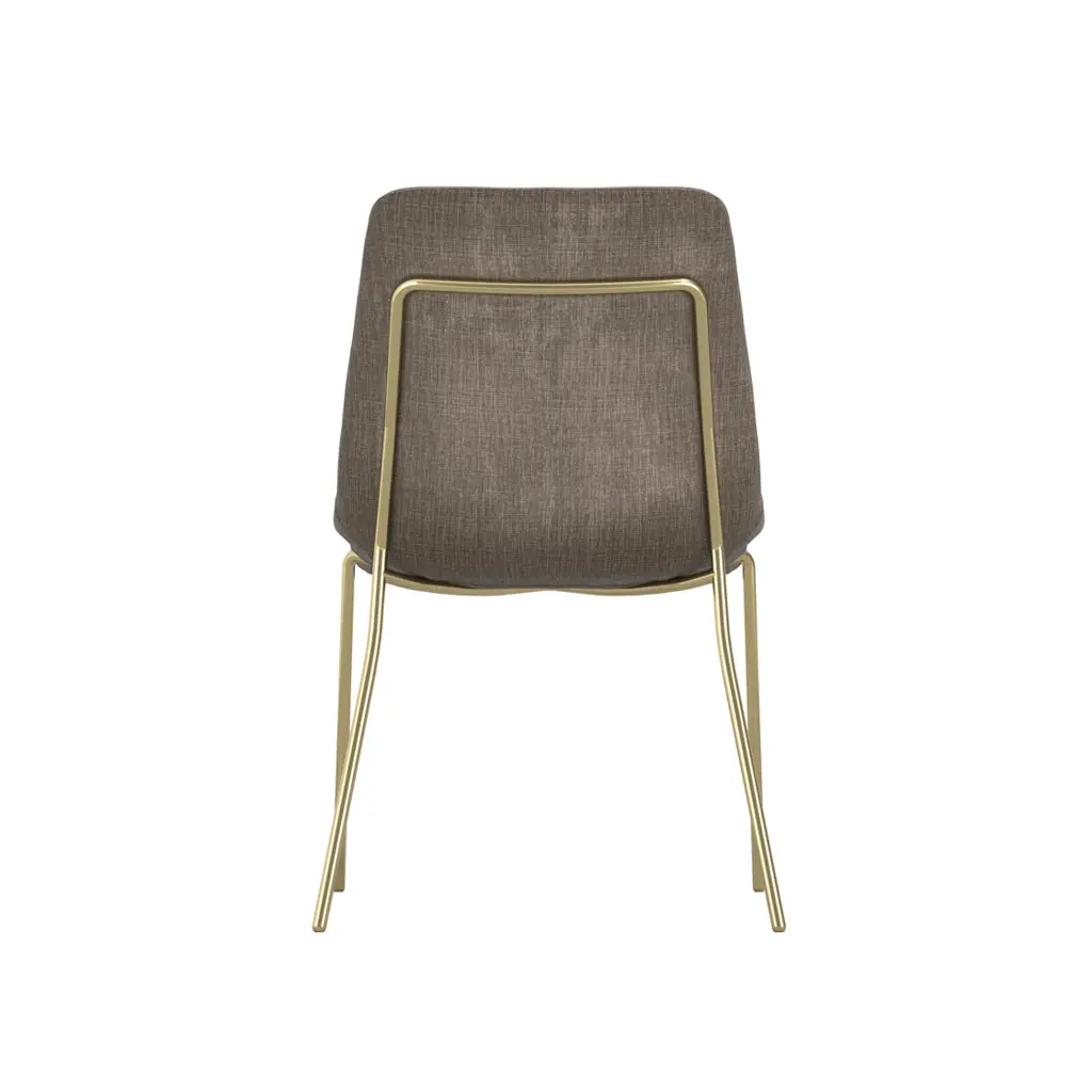 Ashford & Grey Carlo Taupe and Gold Dining Chair - Image 3
