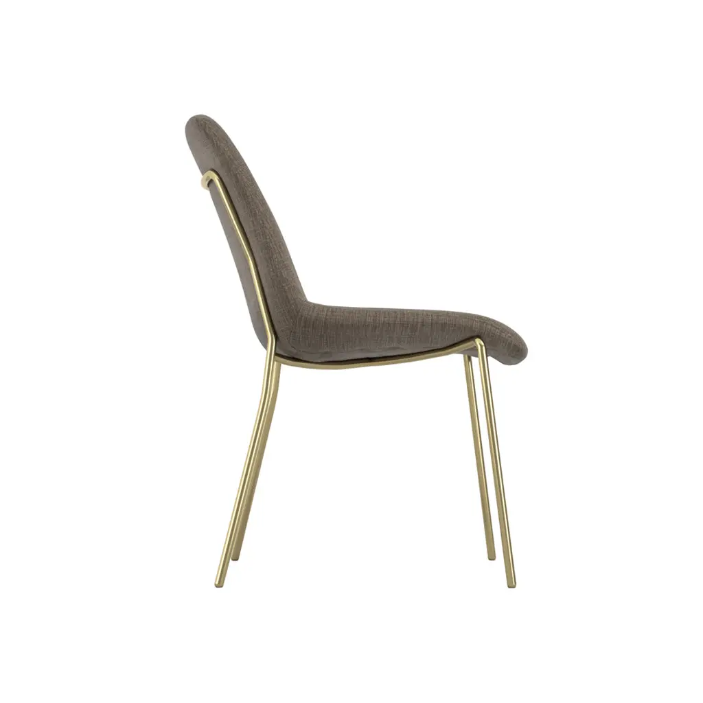 Ashford & Grey Carlo Taupe and Gold Dining Chair - Image 4