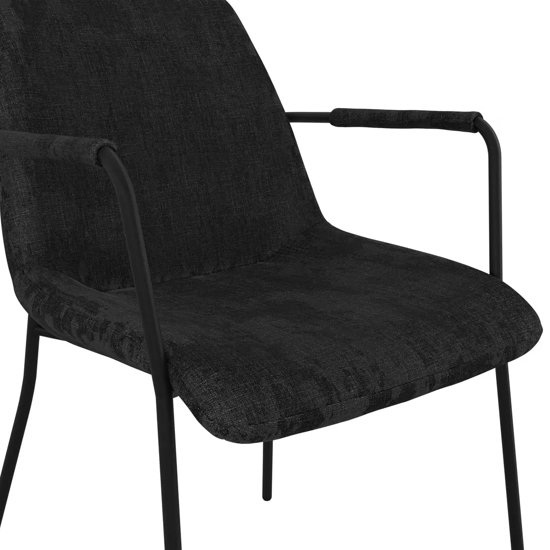 Ashford & Grey Carlo Black Velvet Dining Chair with Arms – Modern Style - Image 4