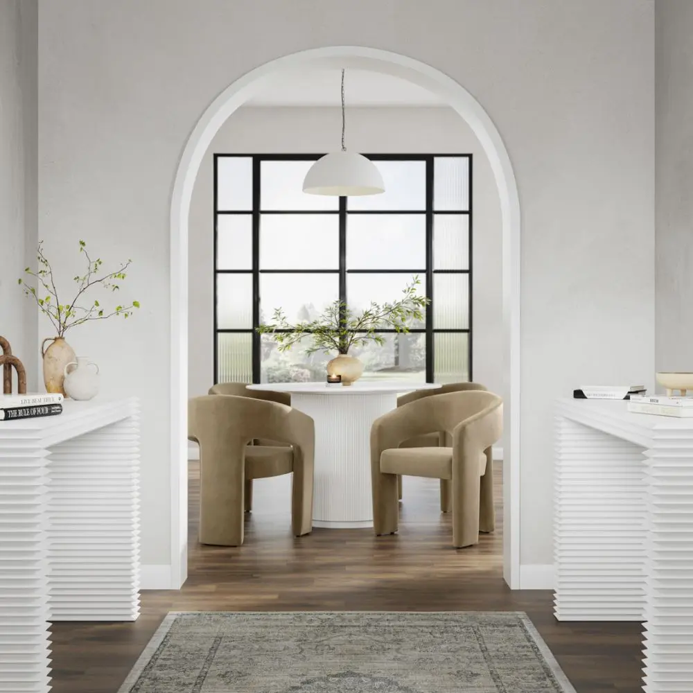 Ashford & Grey Zuri Sintered Stone Dining Table in White - Image 4