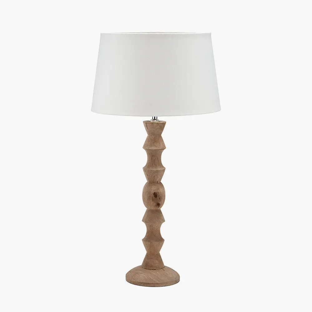 Ayra Natural Modernist Large Turned Wood Table Lamp Base - Image 5