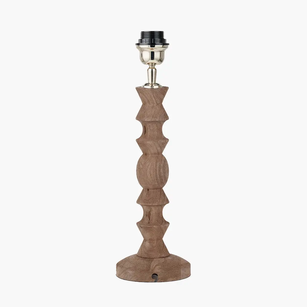Ayra Natural Modernist Turned Wood Table Lamp Base - Image 3