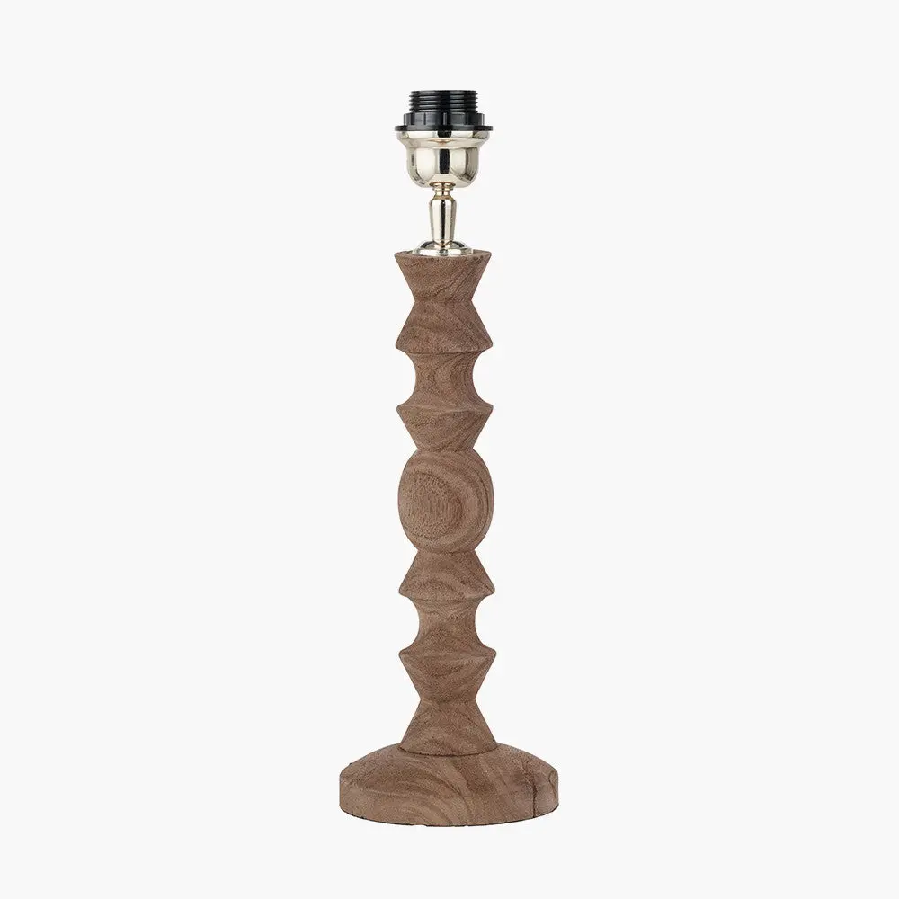 Ayra Natural Modernist Turned Wood Table Lamp Base - Image 4
