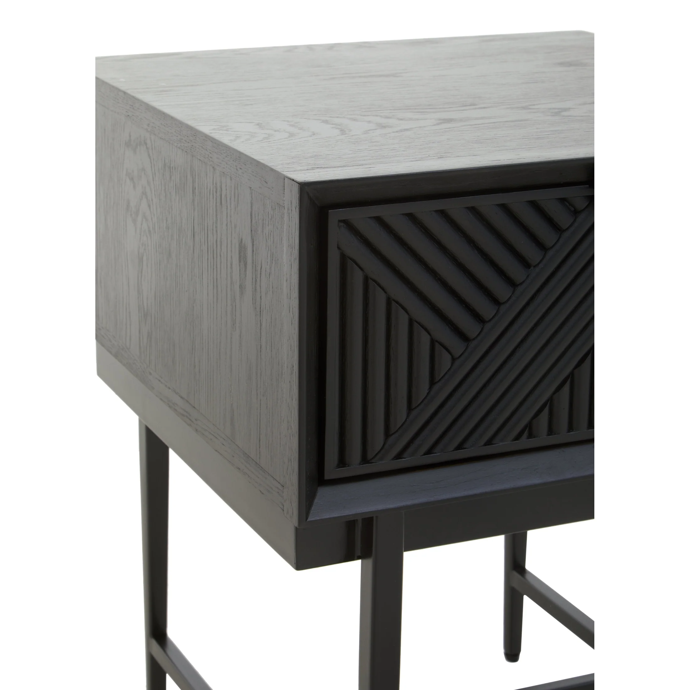 Azara Black Finish Side Table with 1 Drawer - Image 6