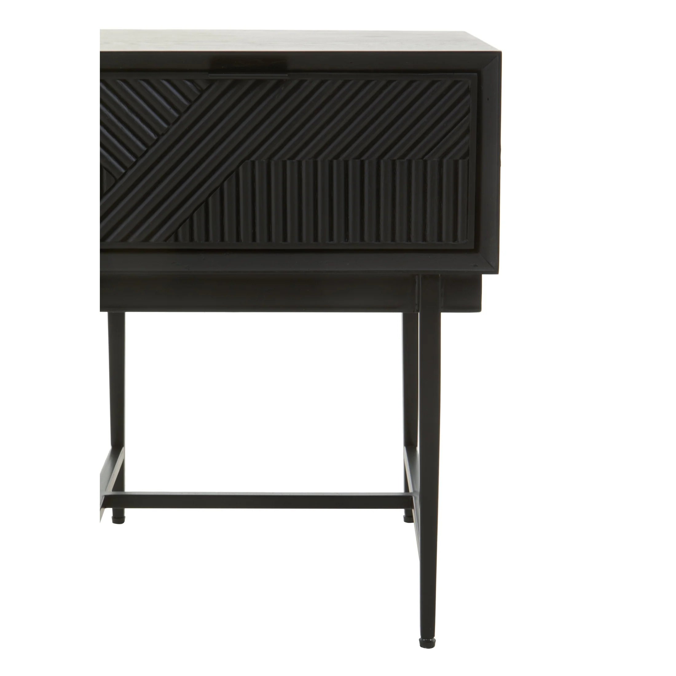 Azara Black Finish Side Table with 1 Drawer - Image 8