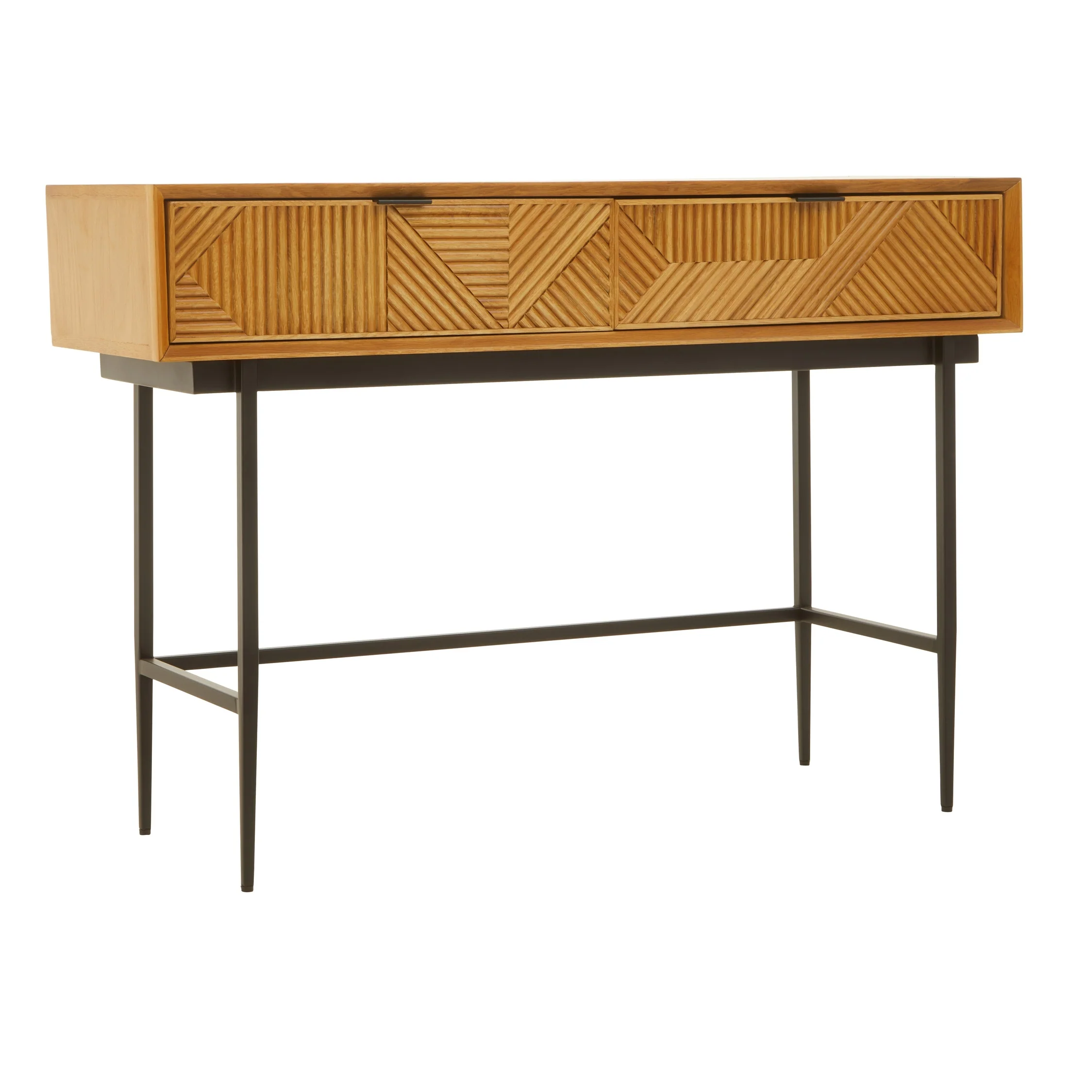 Azara Natural Finish Console Table with 2 Drawers