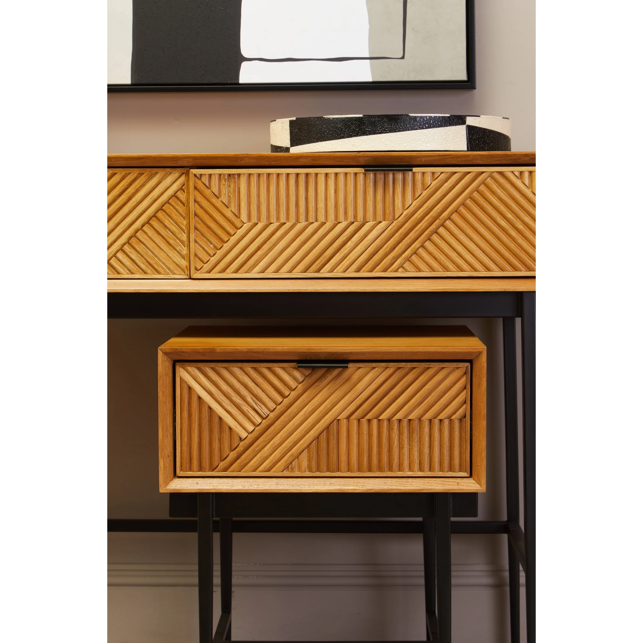 Azara Natural Finish Console Table with 2 Drawers - Image 3