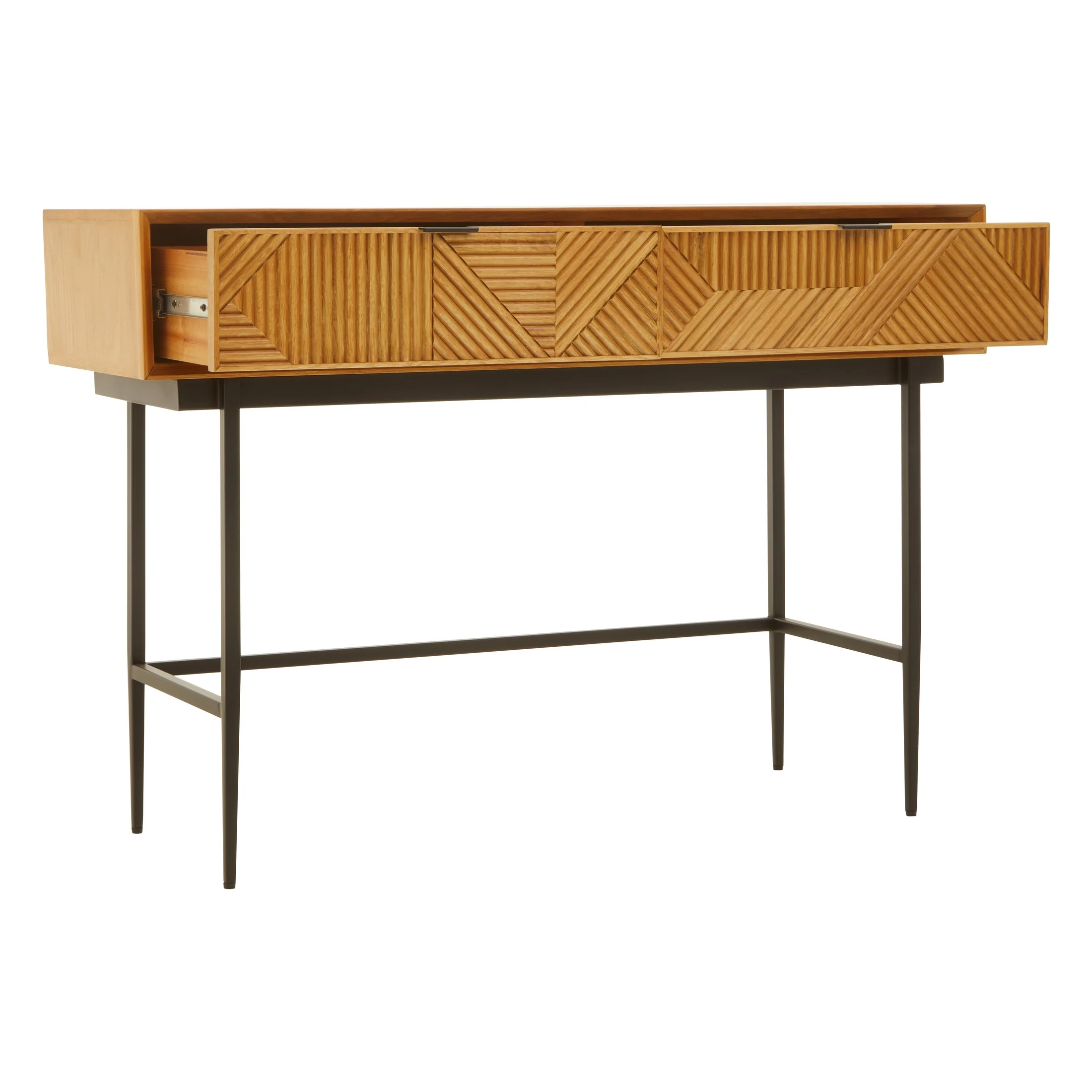 Azara Natural Finish Console Table with 2 Drawers - Image 4