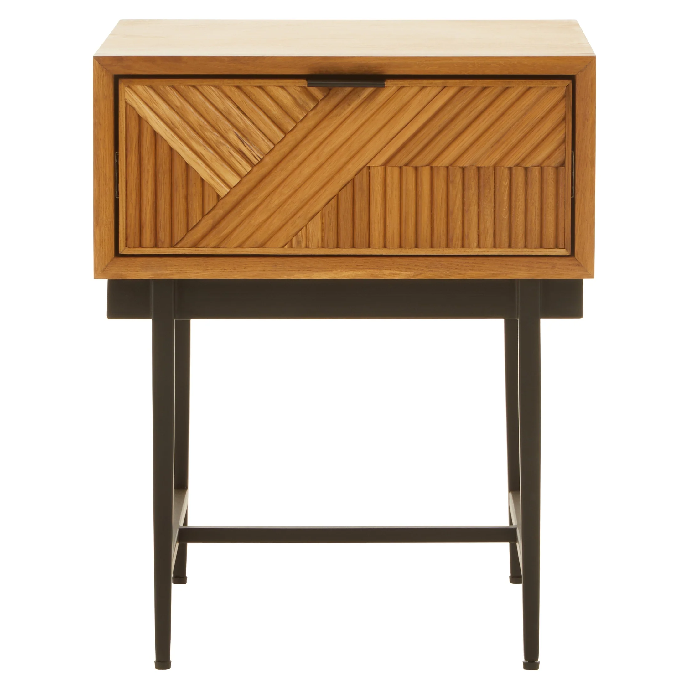 Azara Natural Finish Side Table with 1 Drawer - Image 2