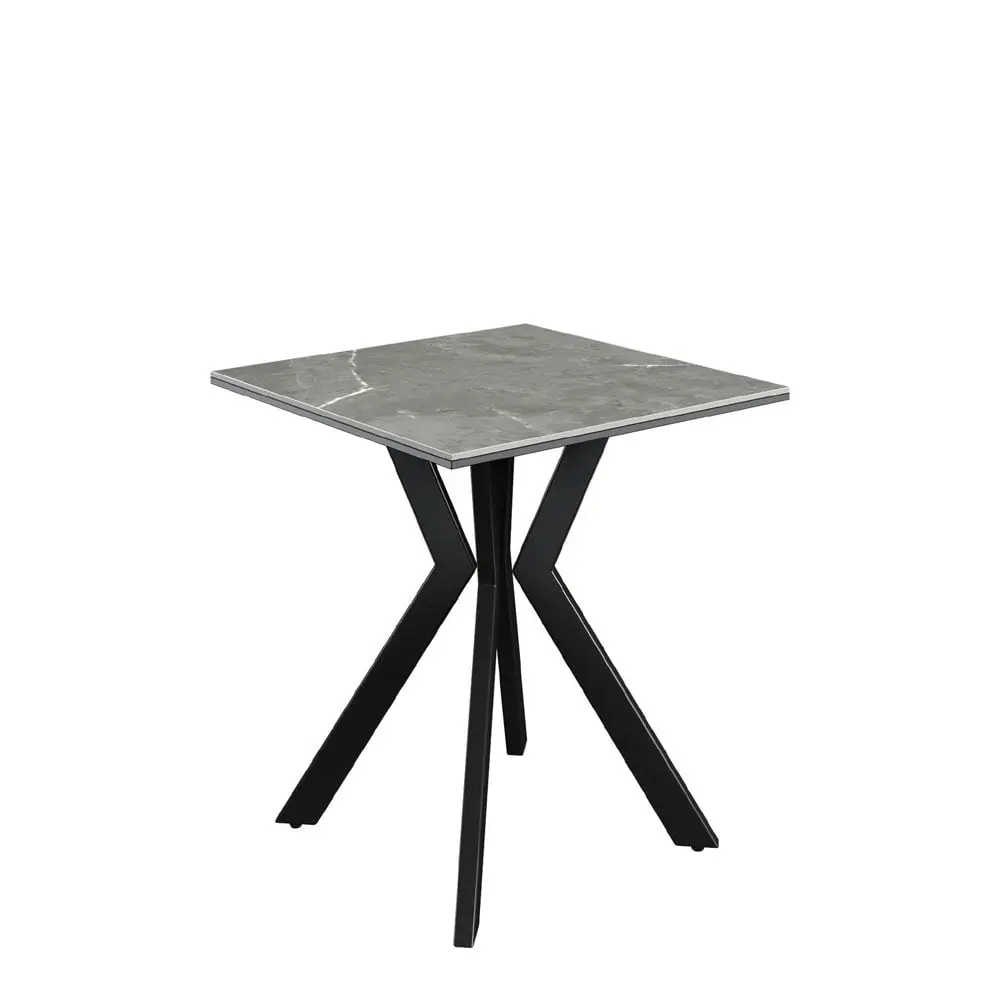Azuma Matte Grey Ceramic Side Table – Modern End Table with Glass-Reinforced Top - Image 2