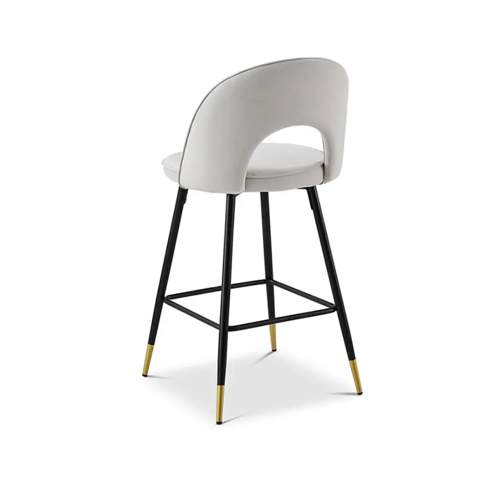 Berkeley Designs Hoxton Bar Stool – Light Grey Velvet - Image 4