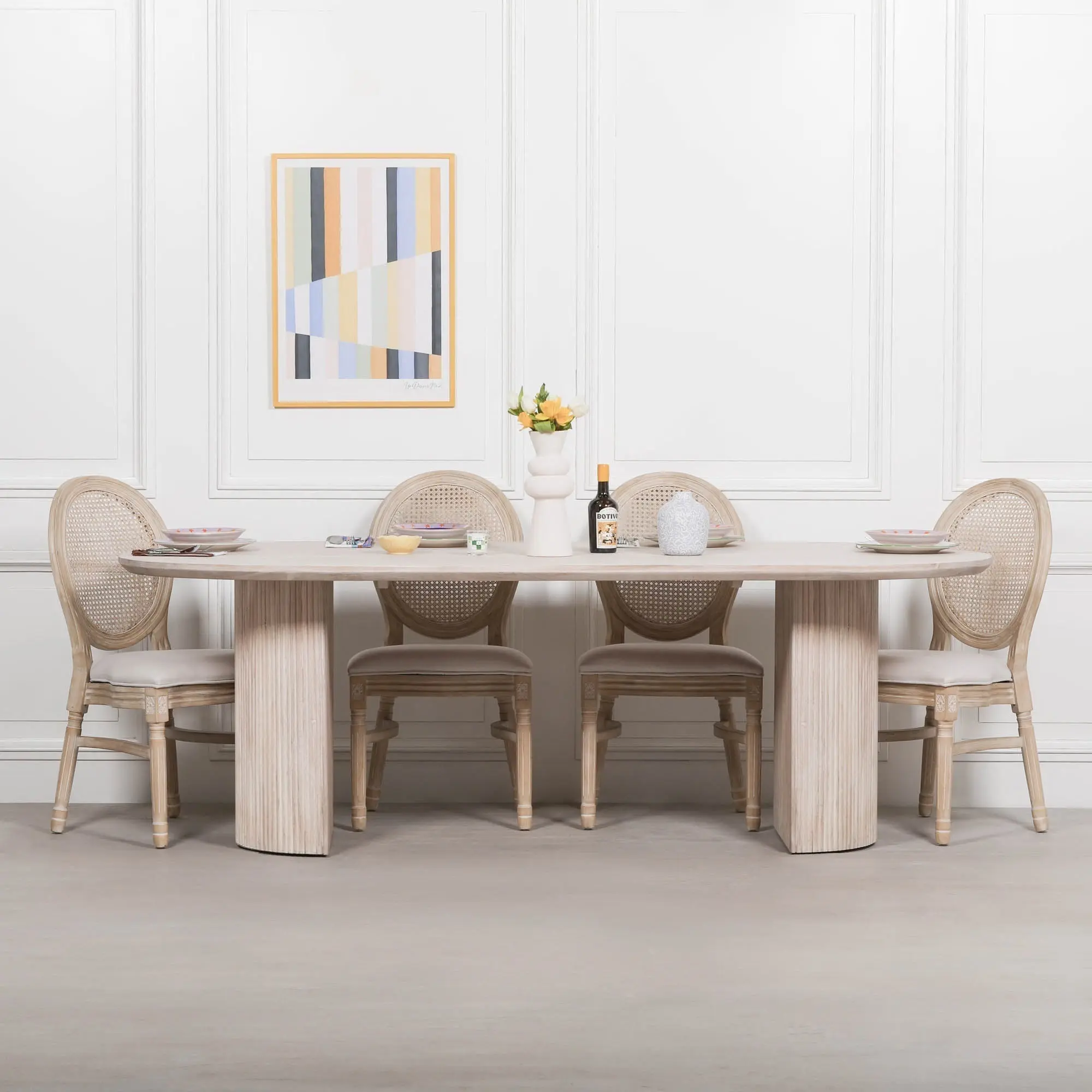 Blanche Acacia Fluted Oval Dining Table - Image 5