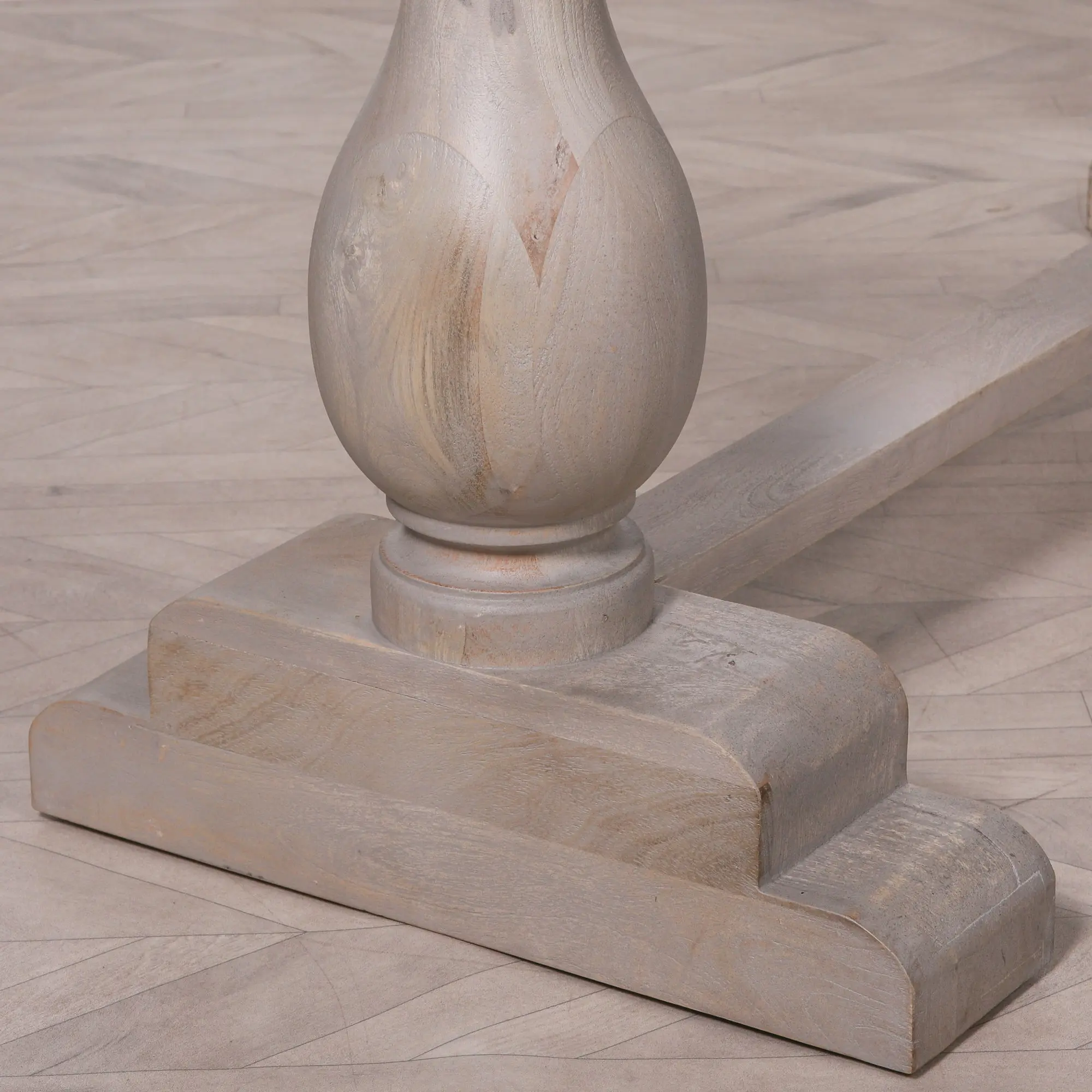 Blanche Wood Rustic Rectangular Dining Table 260cm – Handcrafted Mango Wood Dining Table - Image 4