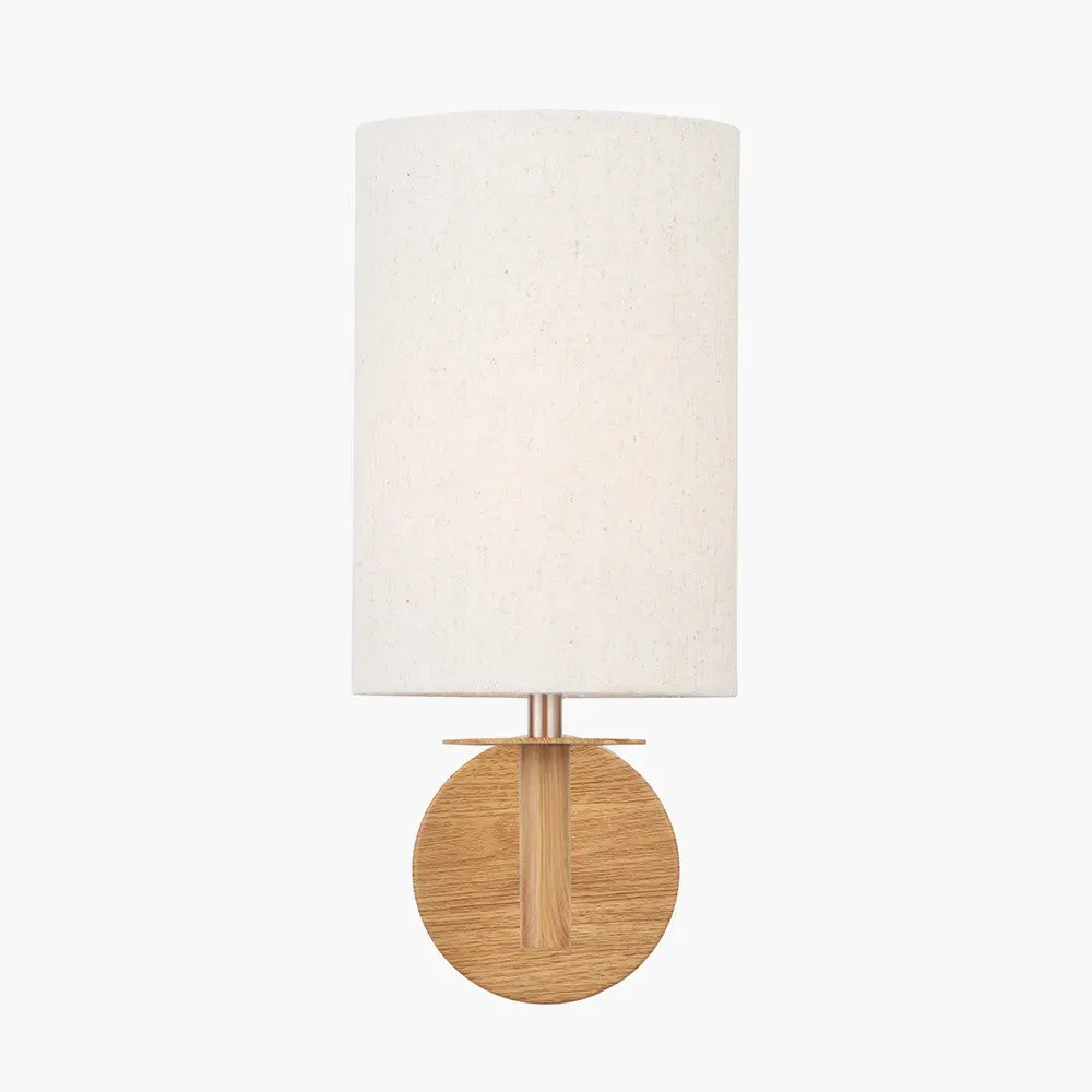 Bonham Natural Wood Veneer and Silver Metal Wall Light - Image 3
