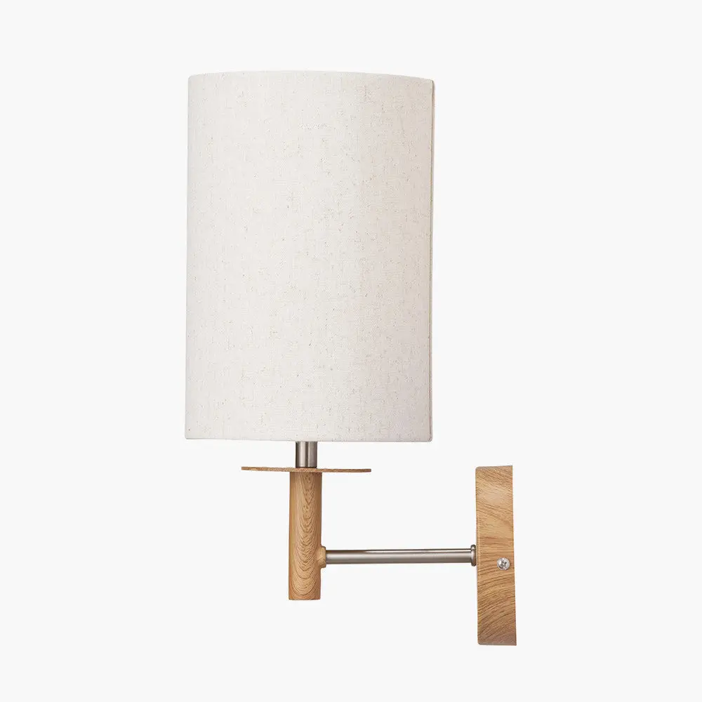Bonham Natural Wood Veneer and Silver Metal Wall Light - Image 8