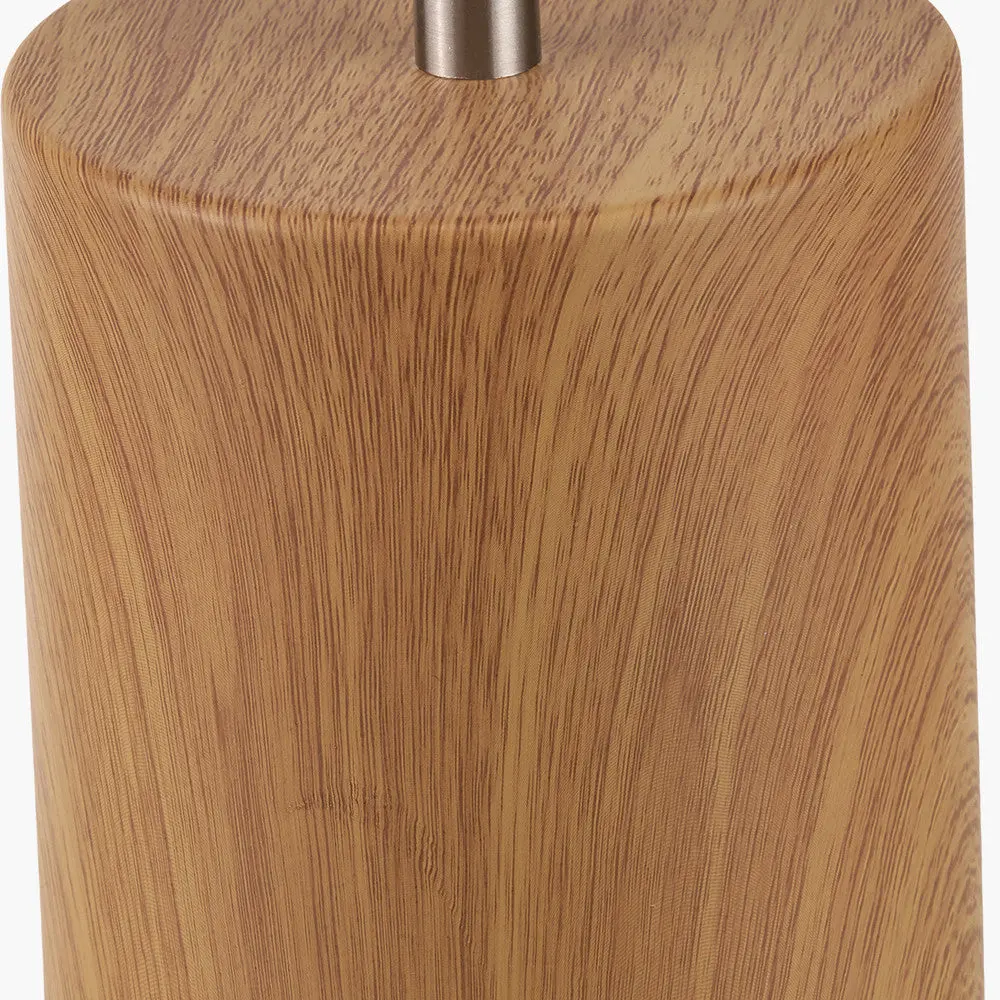 Bonham Natural Wood Veneer & Silver Metal Table Lamp - Image 4