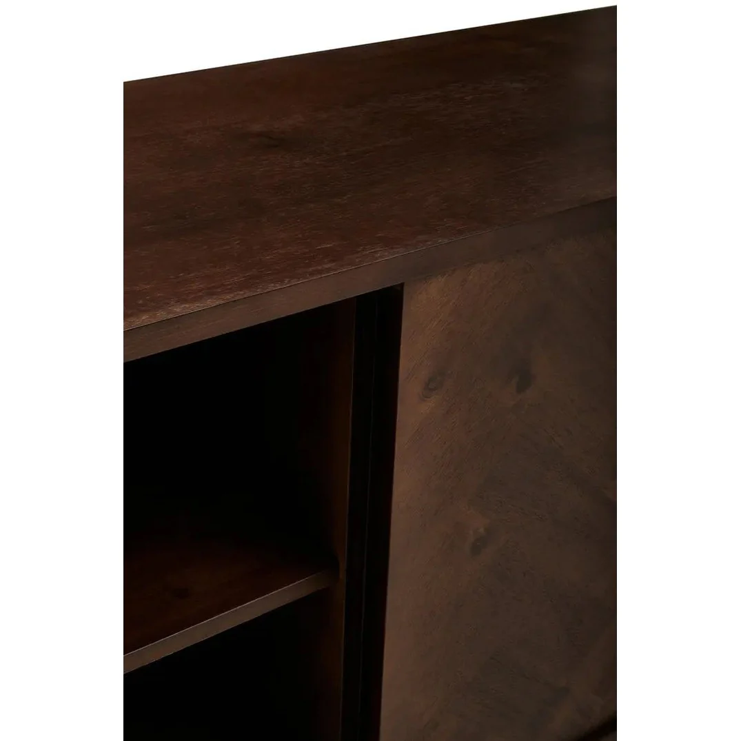 Brando Acacia Wood Effect Sideboard with Herringbone Pattern - Image 30