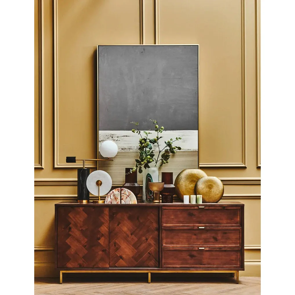 Brando Acacia Wood Effect Sideboard with Herringbone Pattern - Image 47