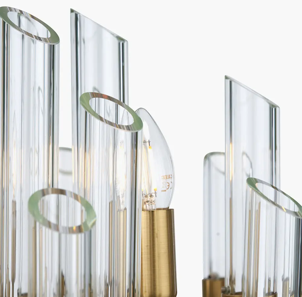 Brielle 12 Light Pendant Light - Clear Glass & Antique Brass - Image 7