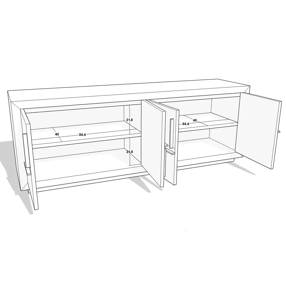 Bristol Dark Brown Oak 4 Door Media Unit by Berkeley Designs - Image 3
