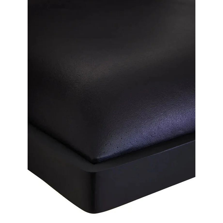 Bronson Black Leather Armchair with Wood Frame - Image 15