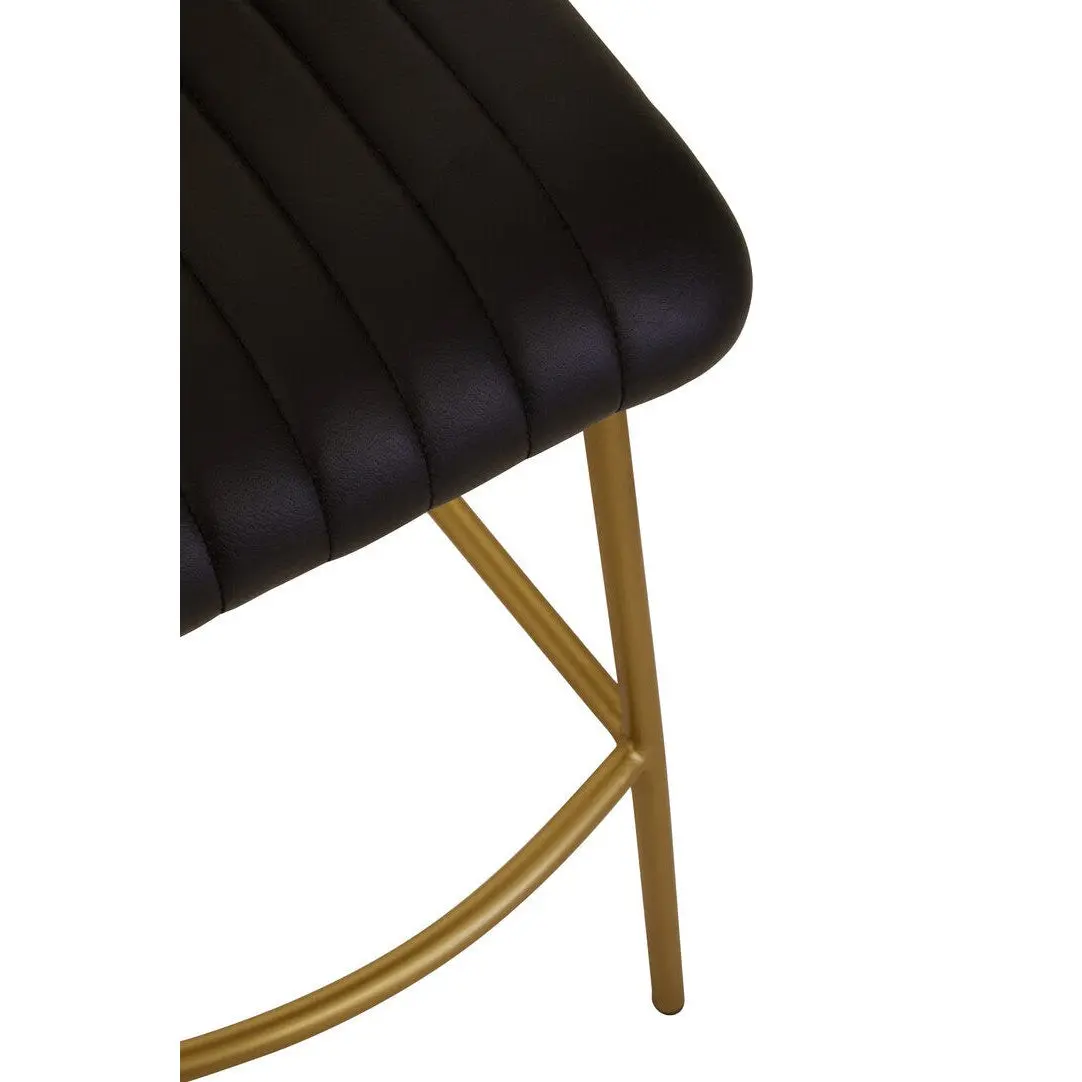 Bronson Black Leather Bar Chair - Image 6