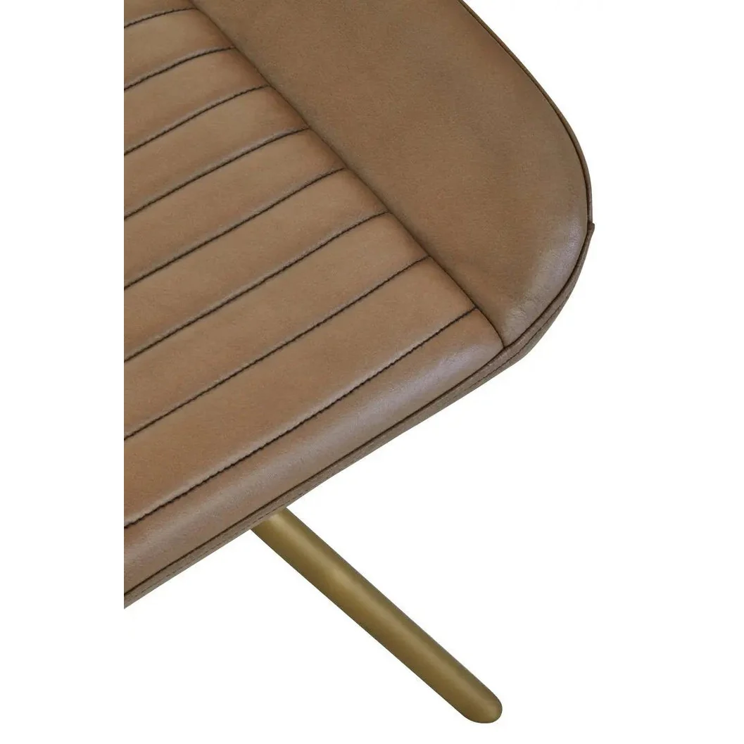 Bronson Grey Leather Footstool - Image 10